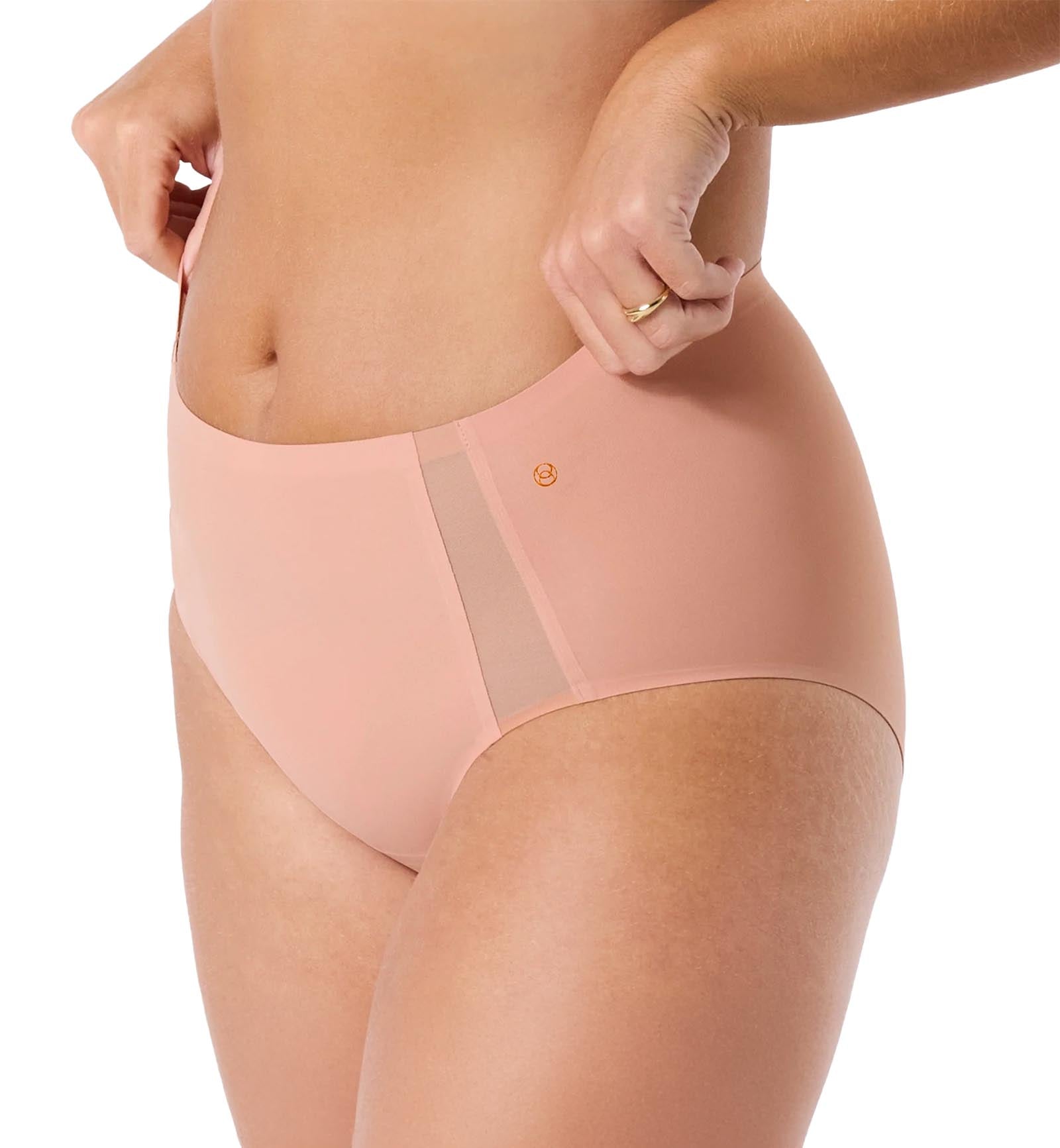 Evelyn & Bobbie Mesh High-Waisted Retro Bikini Panty (1870),US 0-14,Himalayan Salt Mesh - Himalayan Salt Mesh,US 0-14
