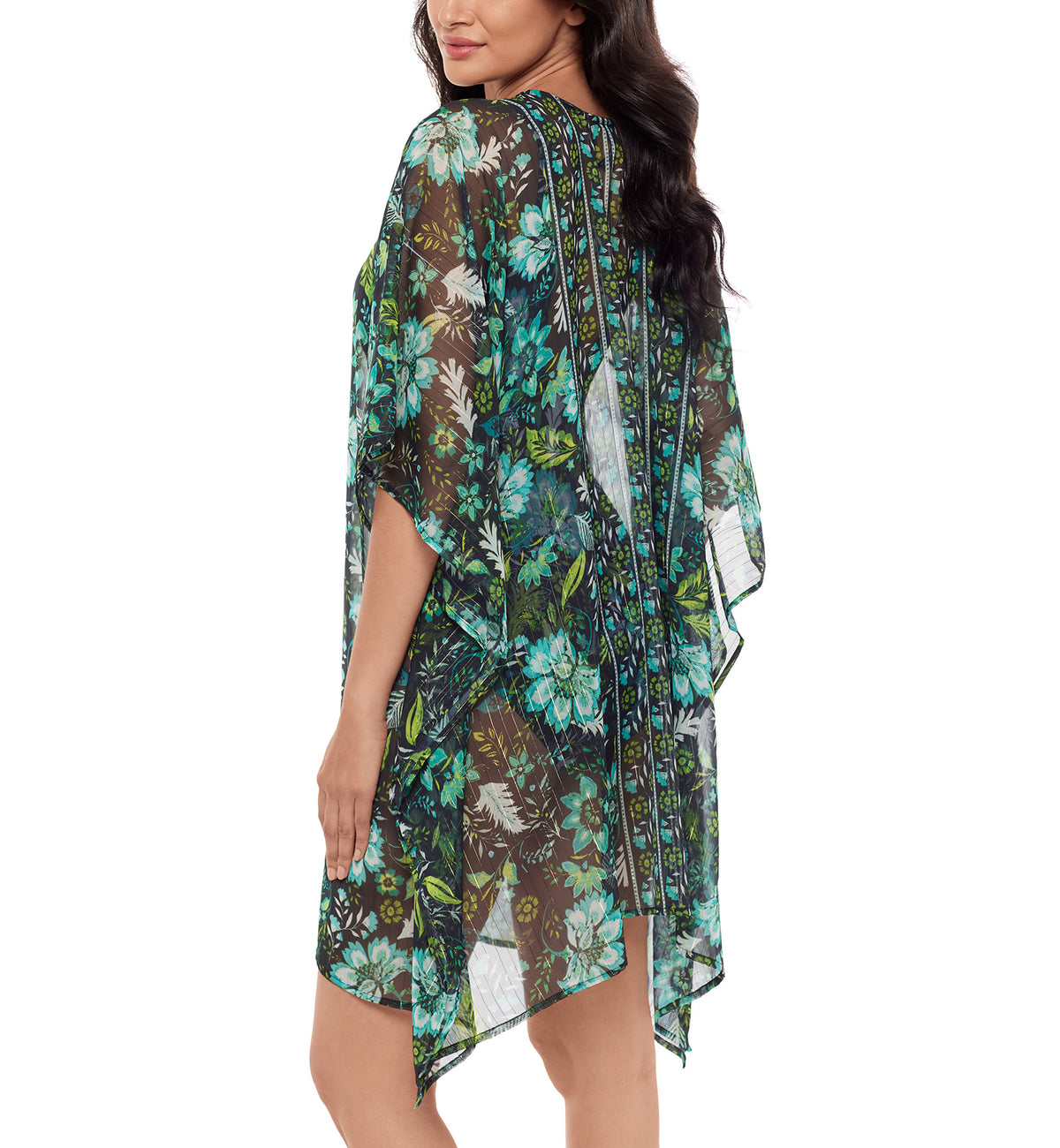 Miraclesuit Florica Caftan Swim Cover Up (6566198),Black/Multi - Black/Multi,One Size