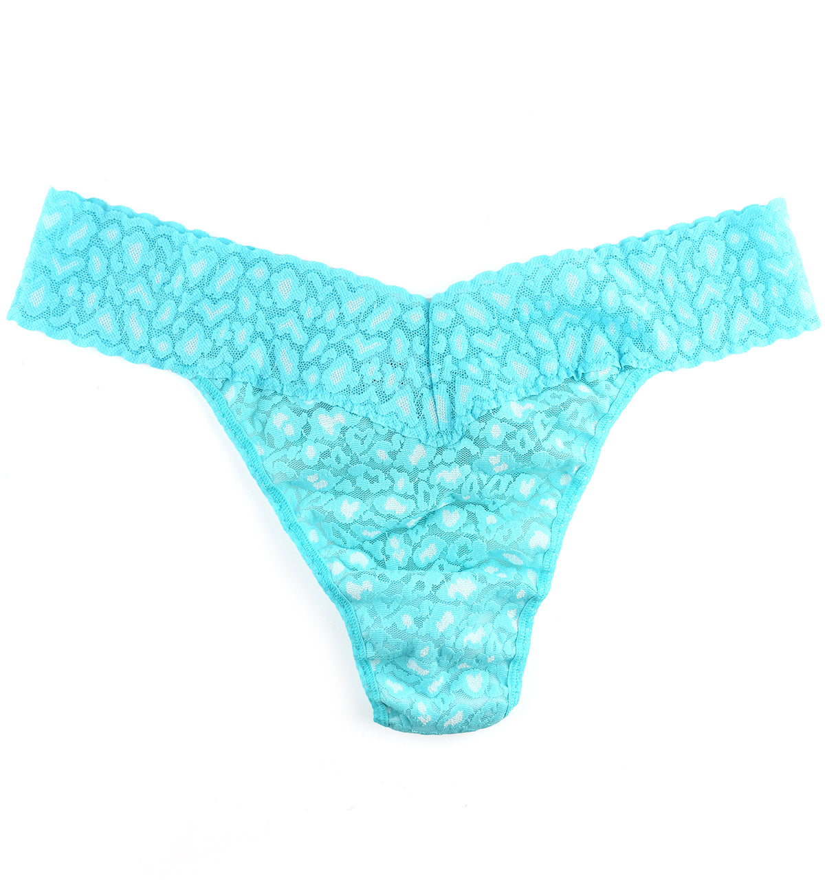 Hanky Panky Cross Dyed Leopard Original Rise Thong (7J1101P),Radiant Turquoise/White - Radiant Turquoise/White,One Size