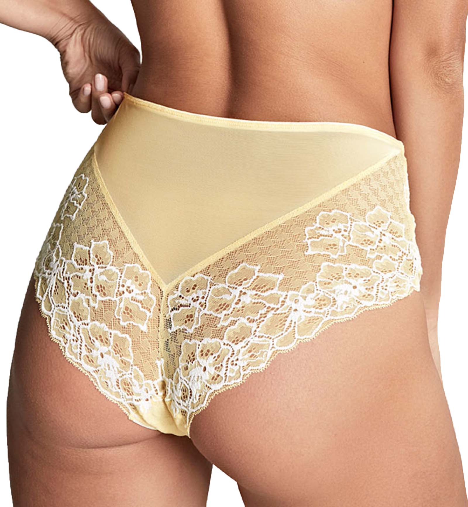 Panache Envy Deep Brief (7283),XS,Lemon/White - Lemon/White,XS