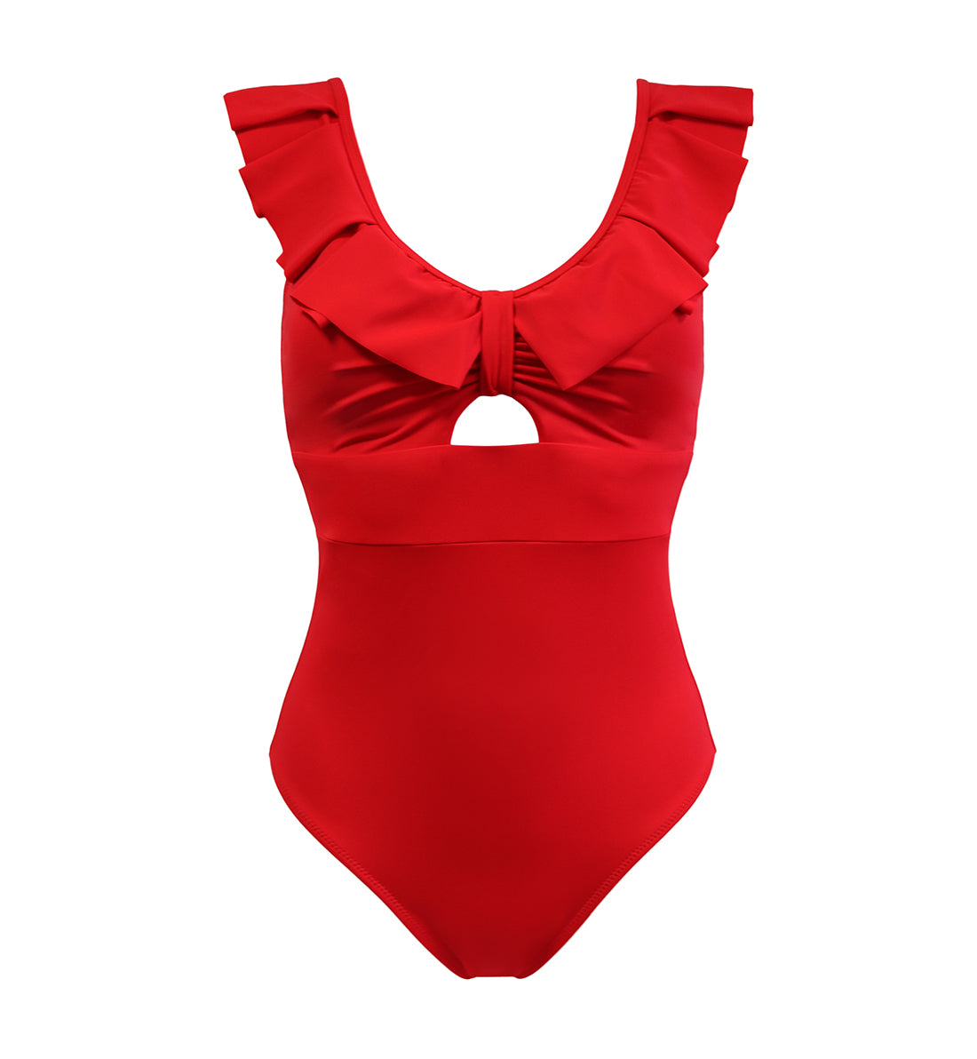Pour Moi Space Frill Non Wire Swimsuit (18106),Small,Red - Red,Small