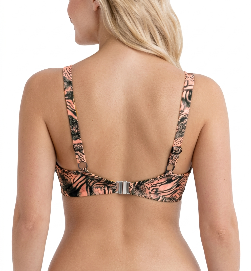 Comexim Tiger Half Cup 3HC Underwire Swim Top (CMTIGER3HC),26DD,Animal Print - Animal,26DD