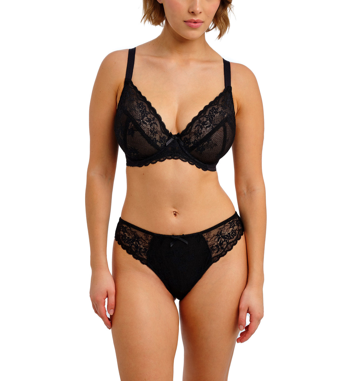 Freya Quinn Plunge Underwire Bra (404302),28E,Black - Black,28E