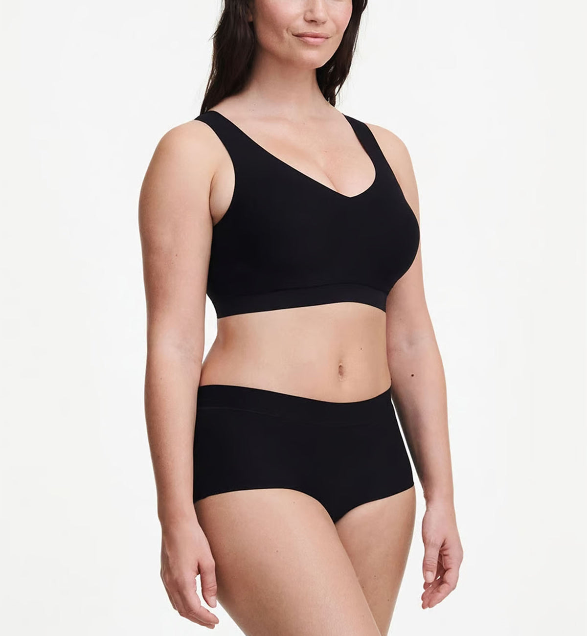 Chantelle Softstretch Padded V-Neck Bra Top (C16A10),XS/S,Black - Black,XS/S