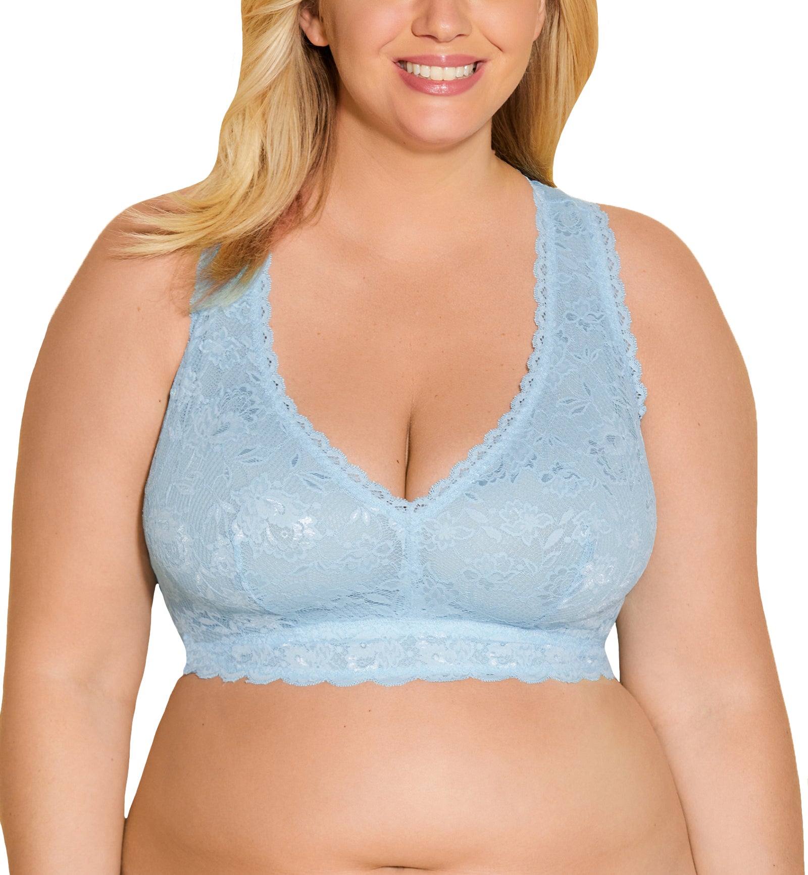 Cosabella NSN ULTRA CURVY Racie Racerback Bralette (NEVER1353),XS,Aasmani Blue - Aasmani Blue,XS