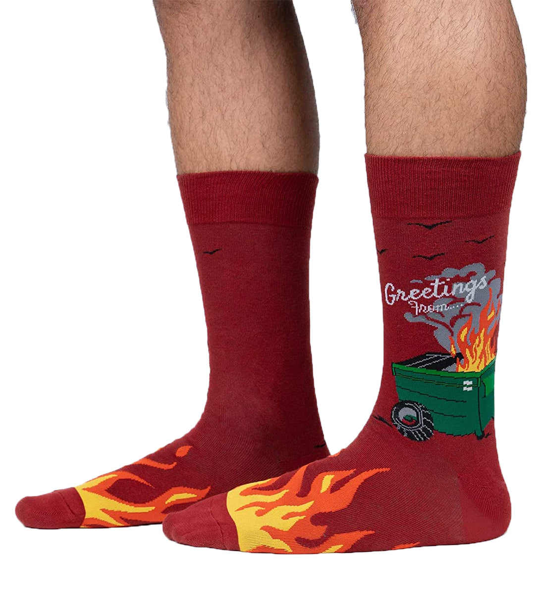 SOCK it to me Men's Crew Socks (mef0484),Dumpster Fire - Dumpster Fire,One Size