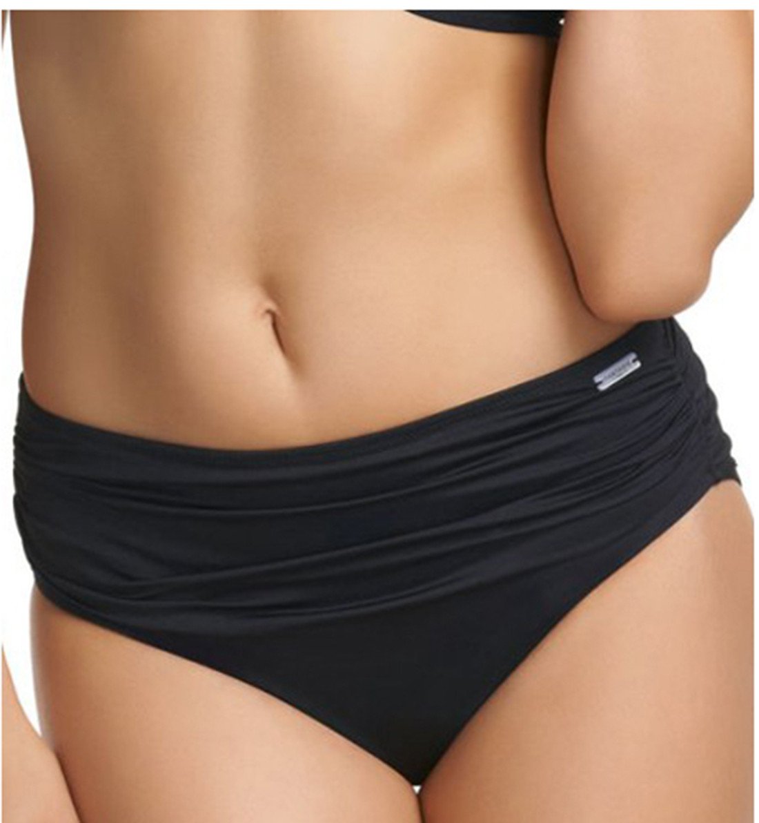 Fantasie Versailles Deep Gathered Control Swim Brief (5752),XS,Black - Black,XS