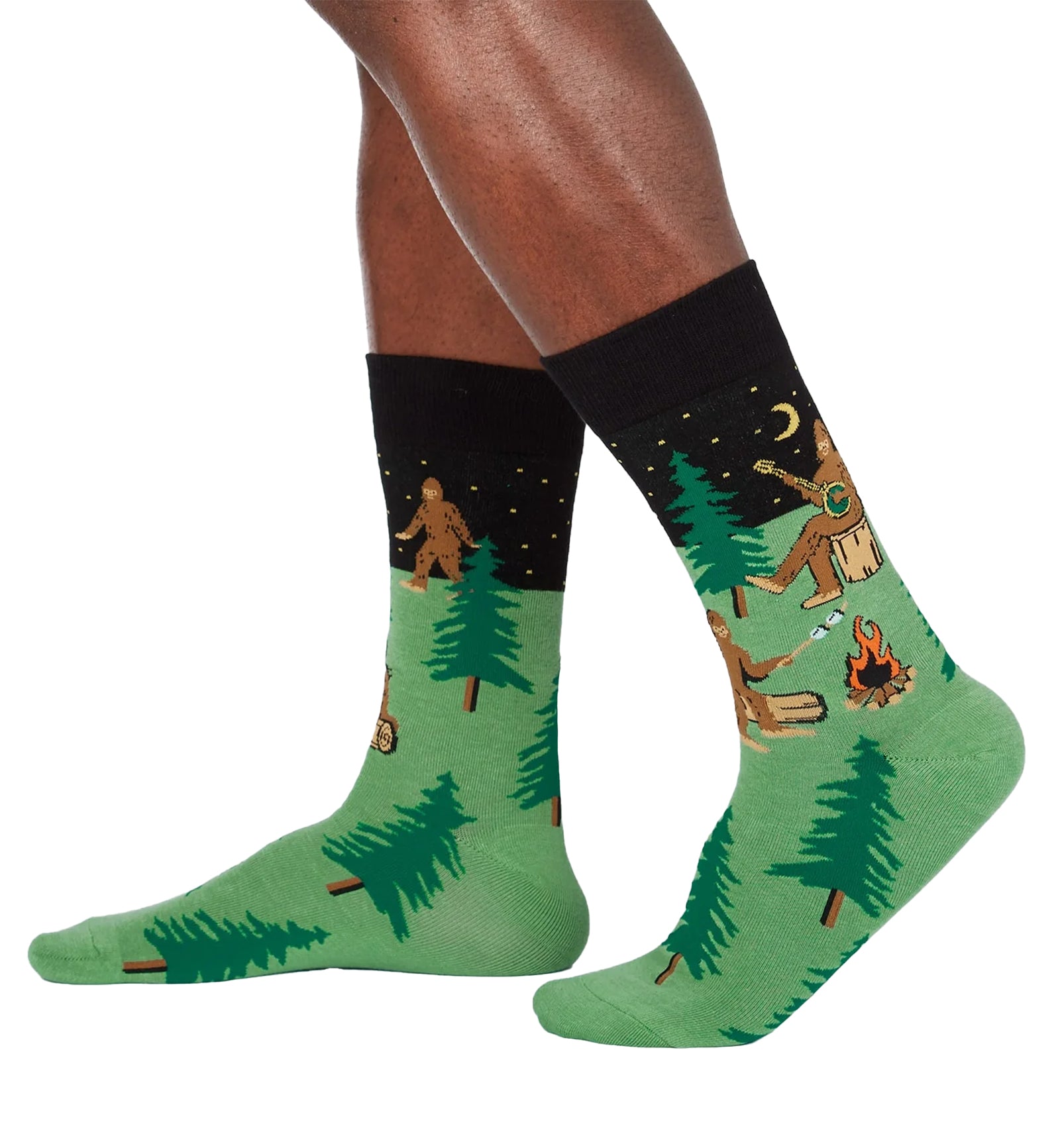 SOCK it to me Men's Crew Socks (mef0372),Sasquatch Camp Out - Sasquatch Camp Out,One Size