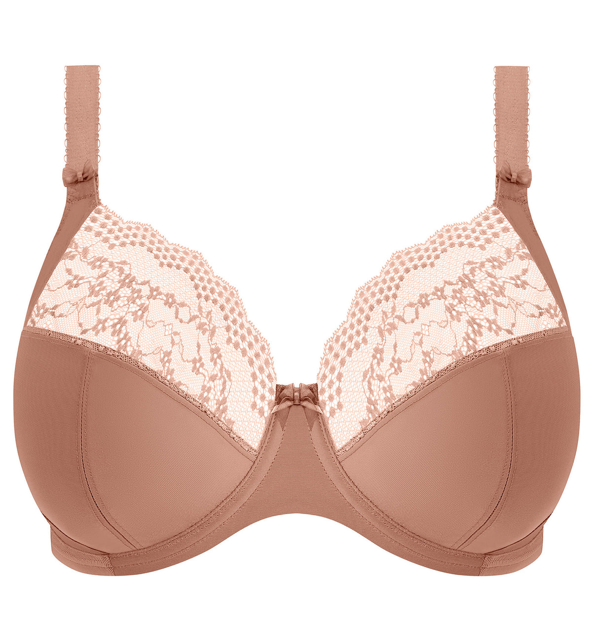 Elomi Lucie Banded Stretch Lace Plunge Underwire Bra (4490),32G,Mocha - Mocha,32G