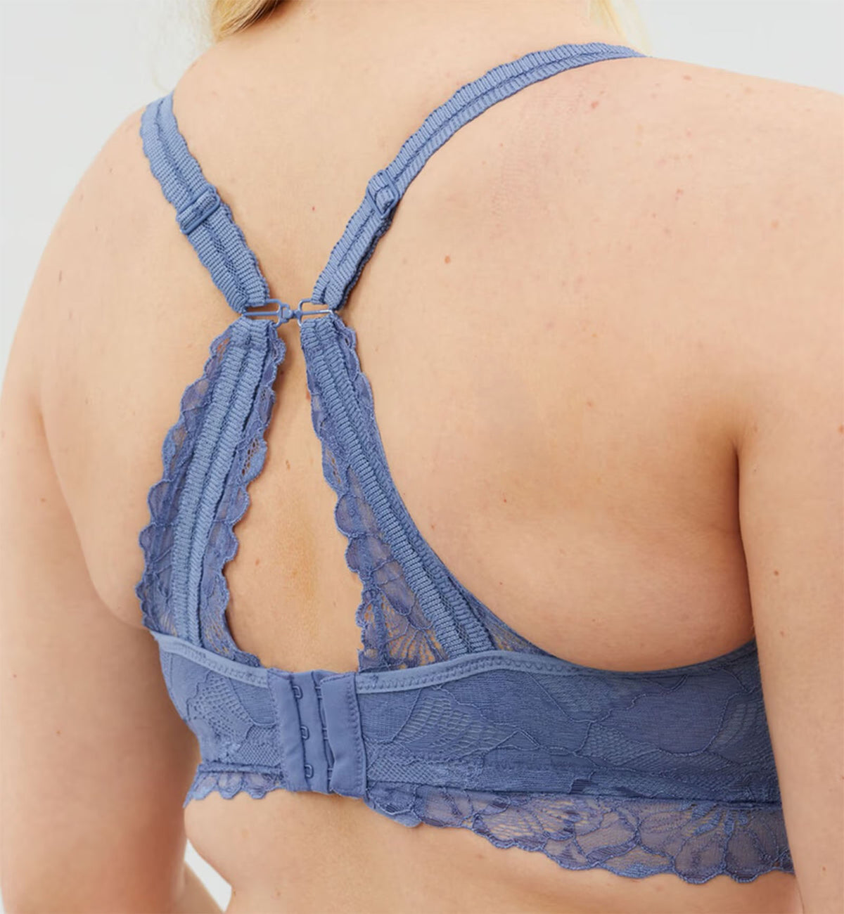 Chantilly Lace Non-Wire Maternity & Nursing Bralette (29-1045),Small E-G,Blue - Blue,Small E-G