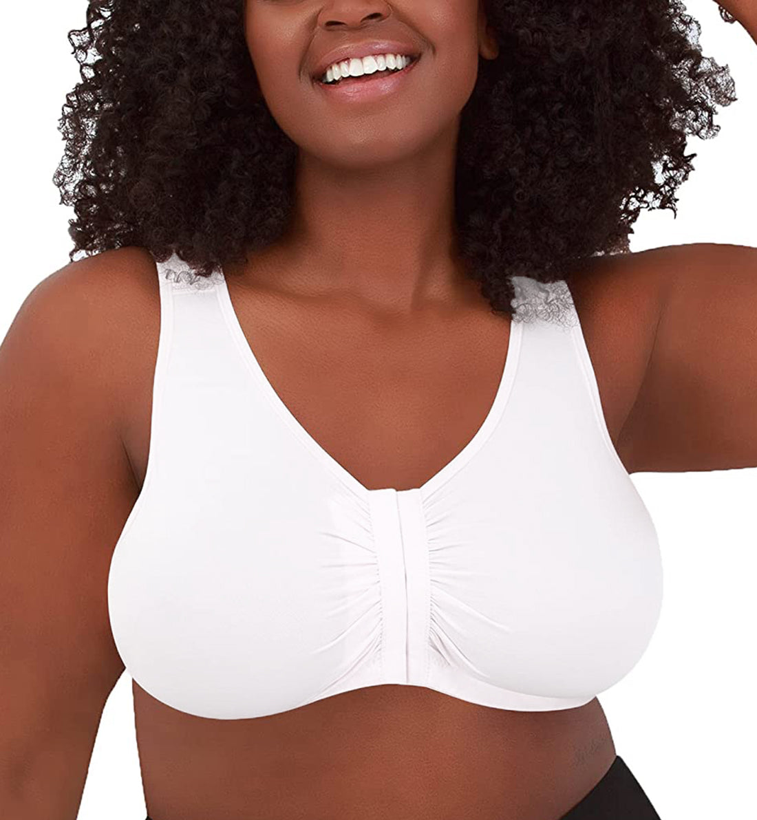 Leading Lady Laurel Seamless Comfort Front Closure Bra (119),Medium,White - White,Medium