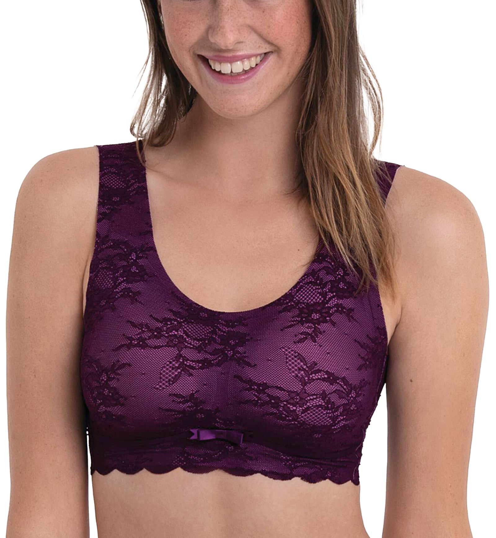 Anita Essentials Lace Lightly Padded Bralette (5400),Small,Purple - Purple,Small