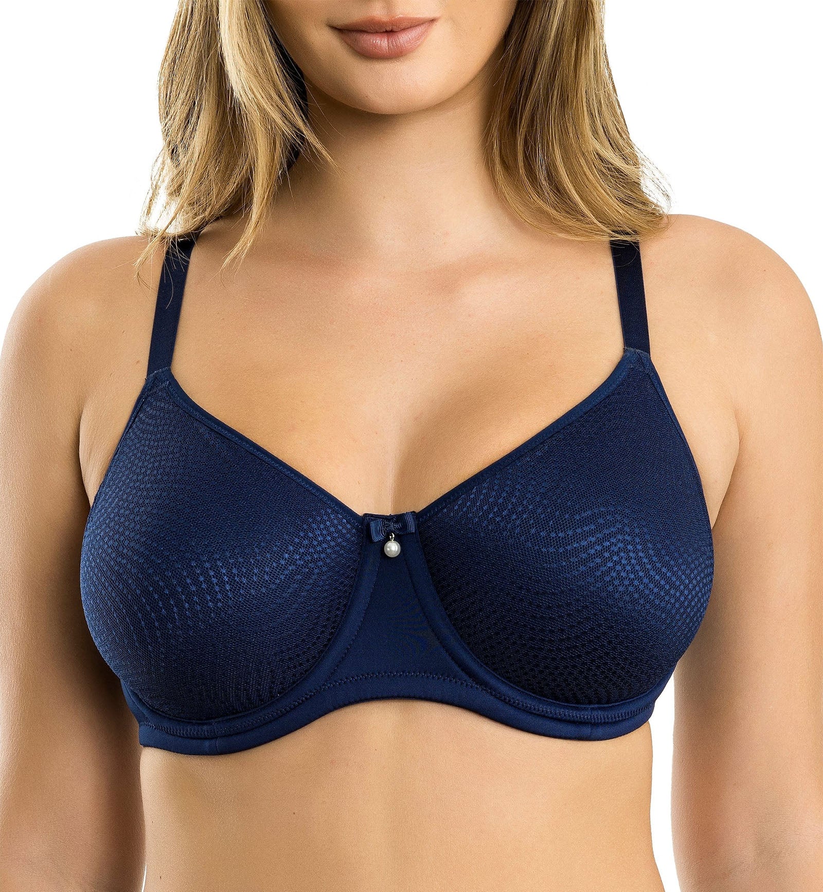 Parfait Pearl Seamless Minimizer Underwire Bra (P60921),32D,Navy - Navy,32D