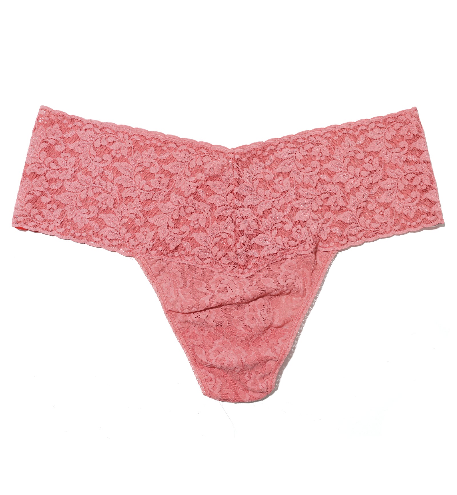 Hanky Panky High-Waist Retro Lace Thong PLUS (9K1926X),Guava Pink - Guava Pink,One Size