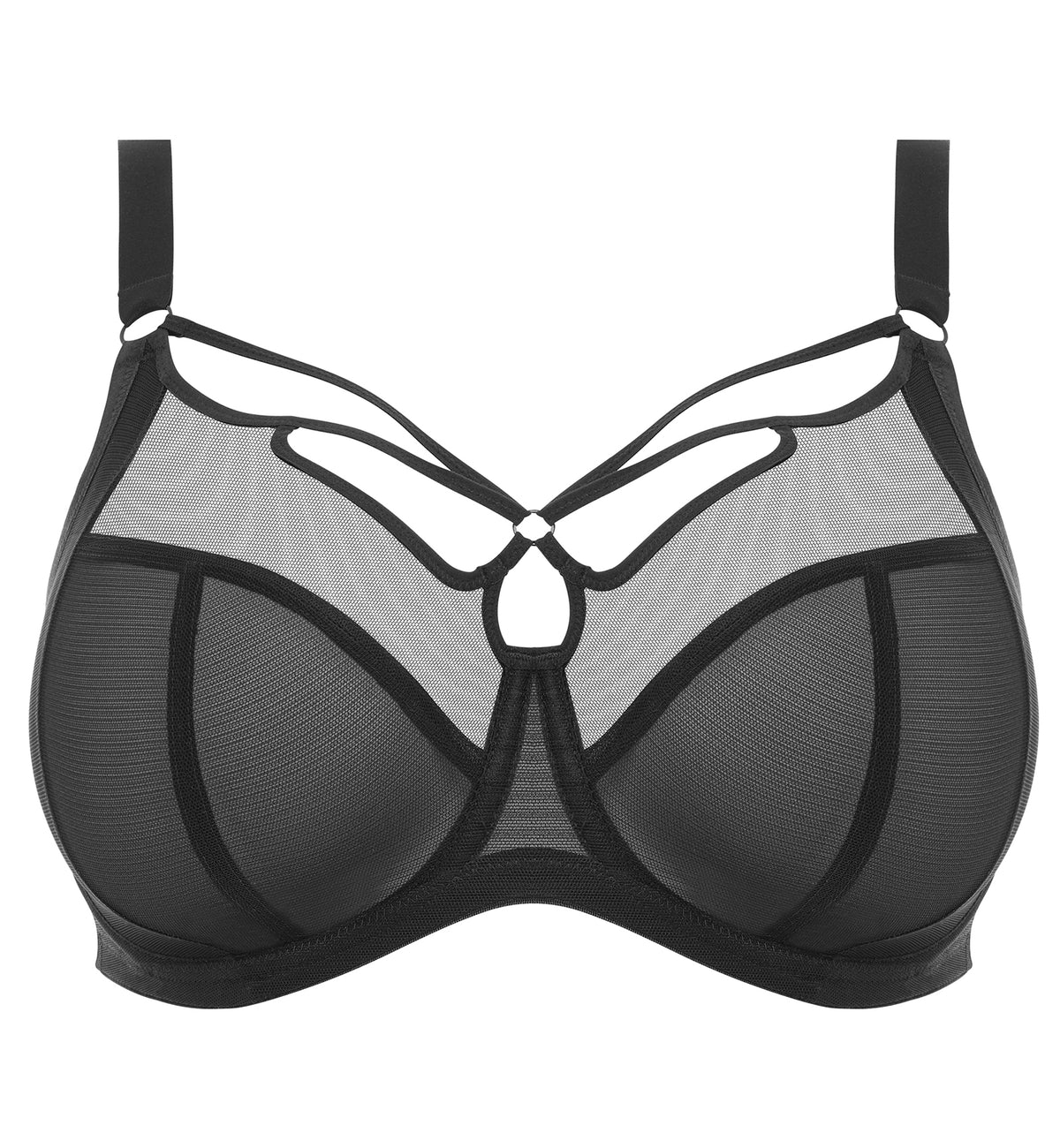 Elomi Sachi Banded Plunge Underwire Bra (4350),32GG,Black - Black,32GG