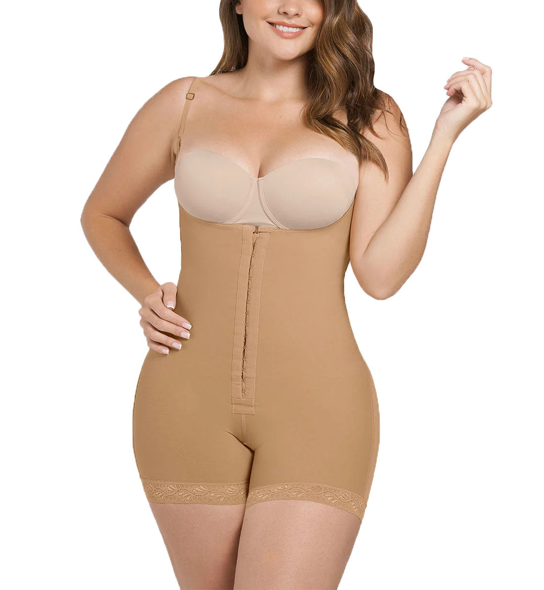 Leonisa Firm Compression Shaper with Boyshort Butt Lifter (018491),Small,Beige - Beige,Small