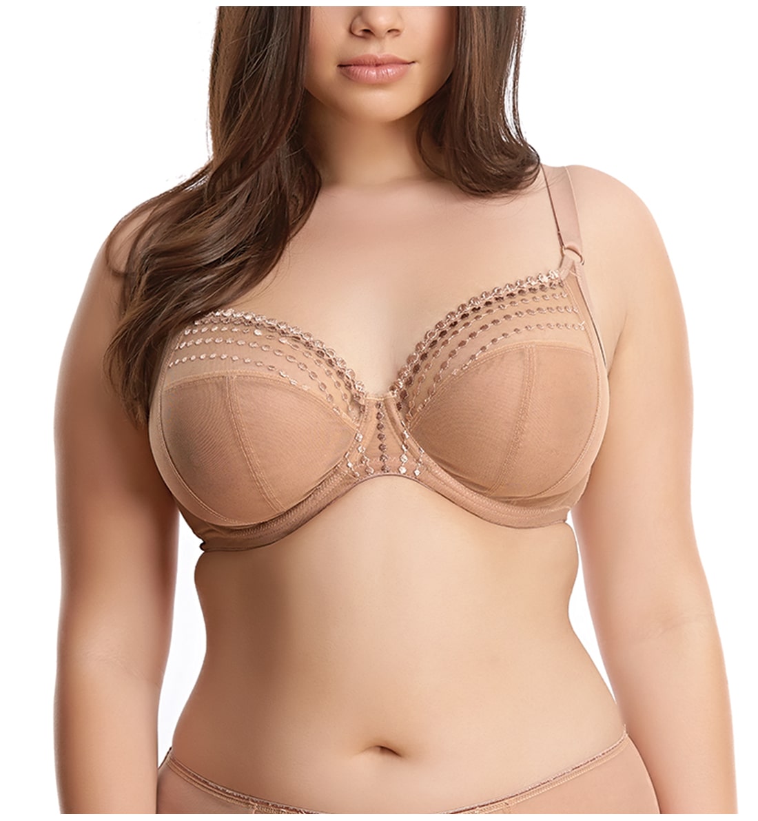 Elomi Matilda Banded Plunge Underwire Bra (8900),32G,Cafe au Lait - Cafe au Lait,32G