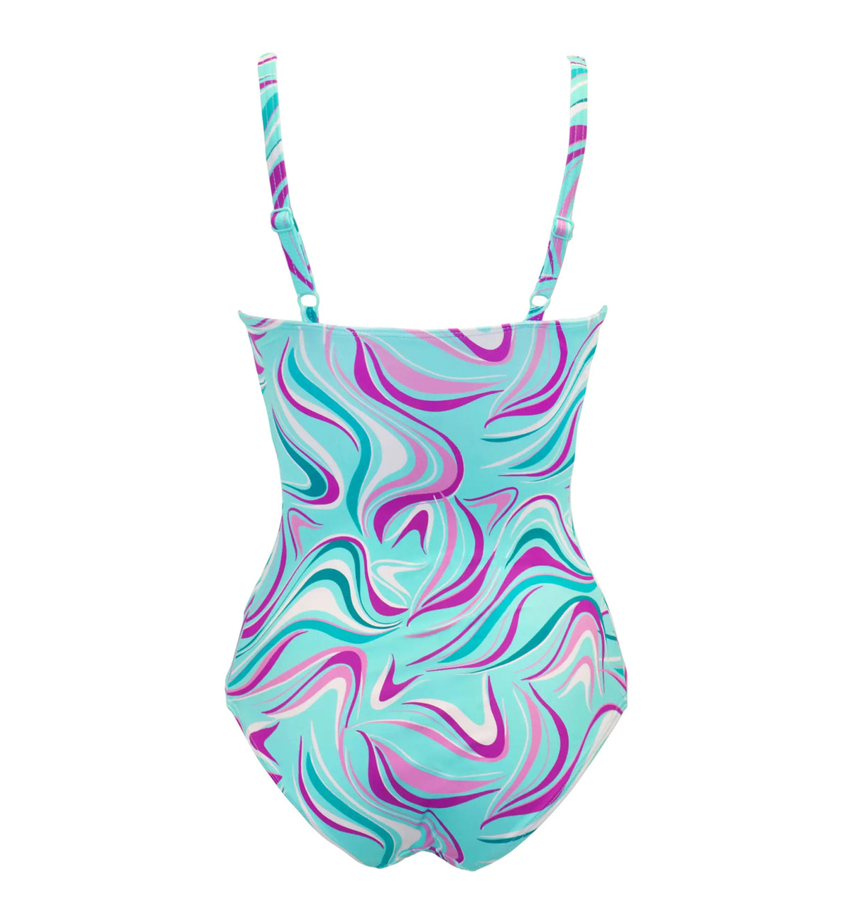 Pour Moi Carnival V Neck Tummy Control Swimsuit (25614),Medium,Aquaburst - Aquaburst,Medium