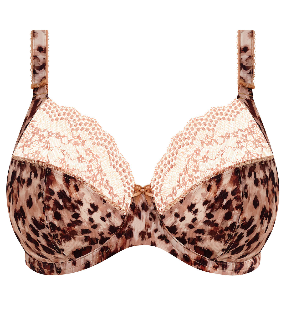 Elomi Lucie Banded Stretch Lace Plunge Underwire Bra (4490),32G,Wildcat - Wildcat,32G
