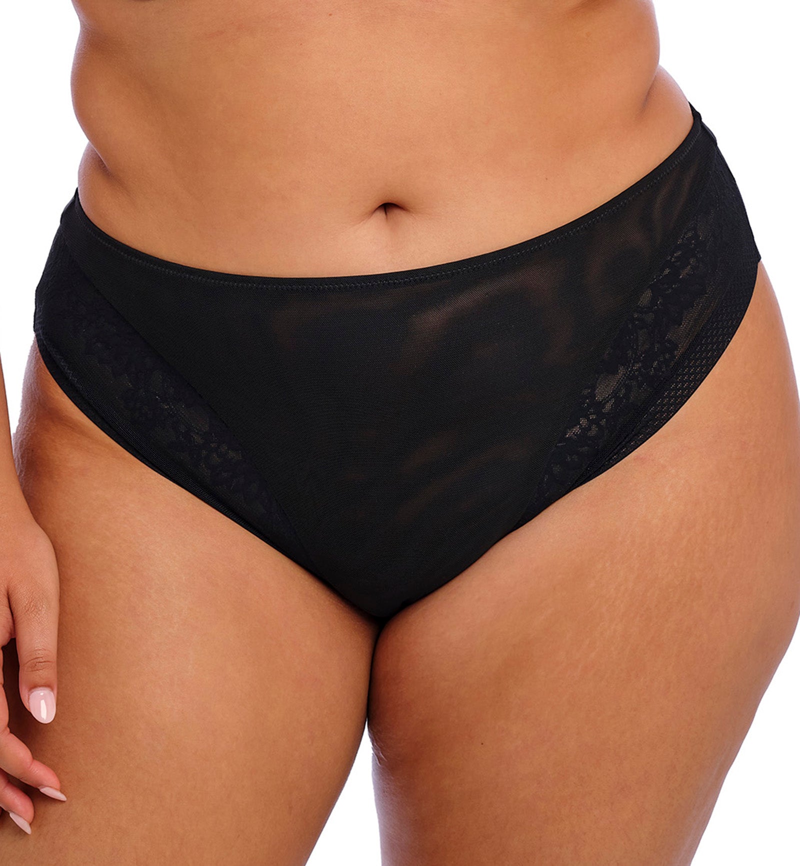 Elomi Nerina Matching High Leg Brief (302753),Small,Black - Black,Small