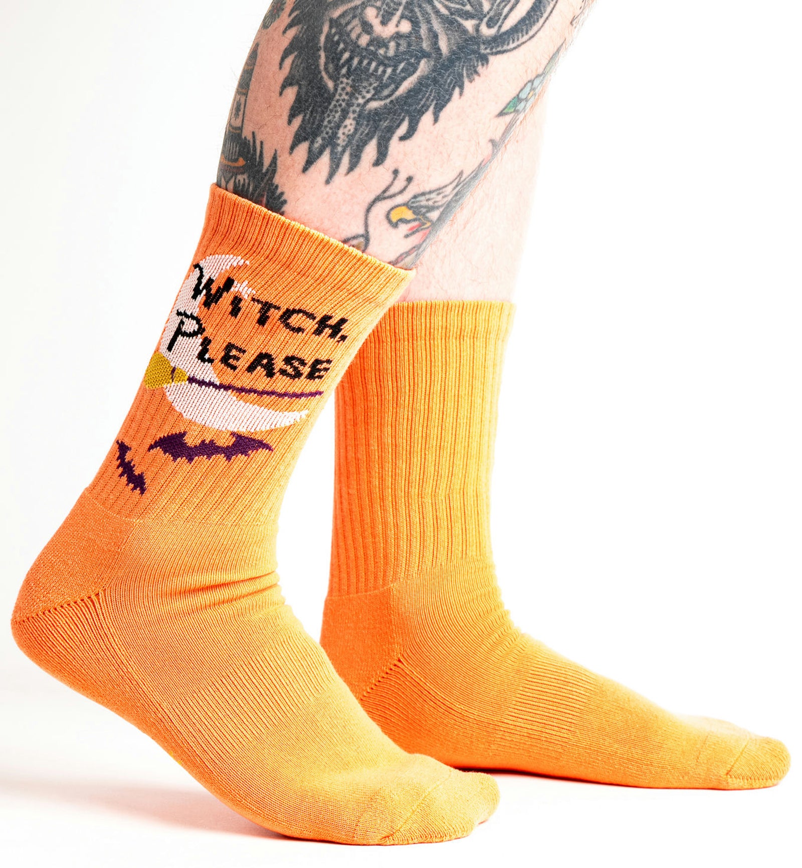 SOCK it to me Athletic Ribbed Crew Socks (R0037),Witch Please - Witch Please,One Size