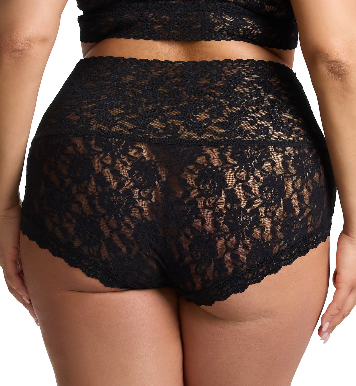 Hanky Panky Signature Lace PLUS Retro Boyshort (9K1204X),1X,Black - Black,1X
