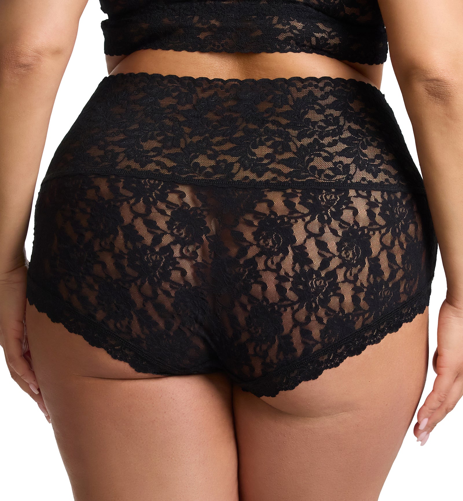 Hanky Panky Signature Lace PLUS Retro Boyshort (9K1204X),1X,Black - Black,1X
