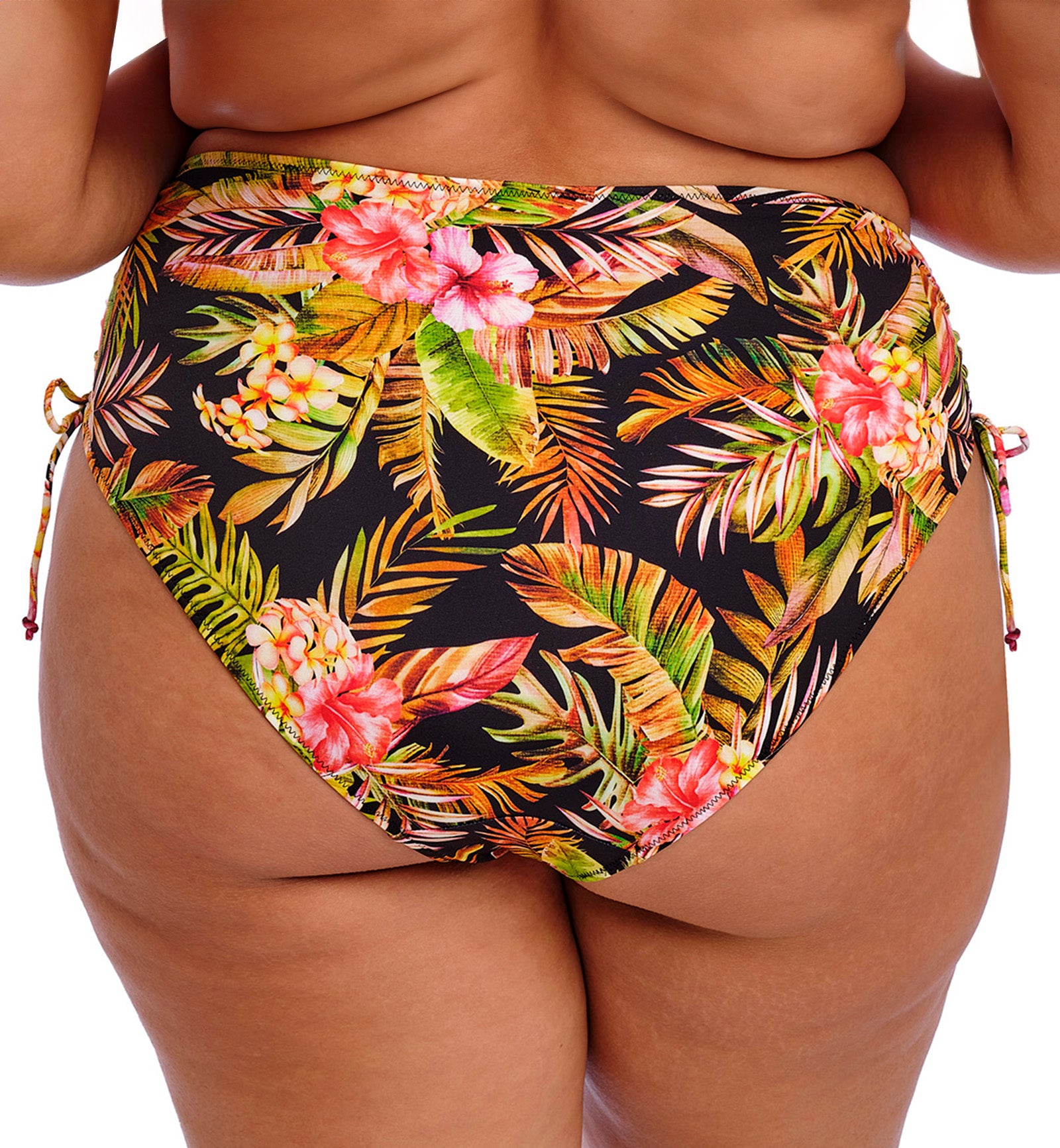 Elomi Tiger Valley Mid Rise Adjustable Swim Brief (ES802373),UK 12,Black - Black,UK 12