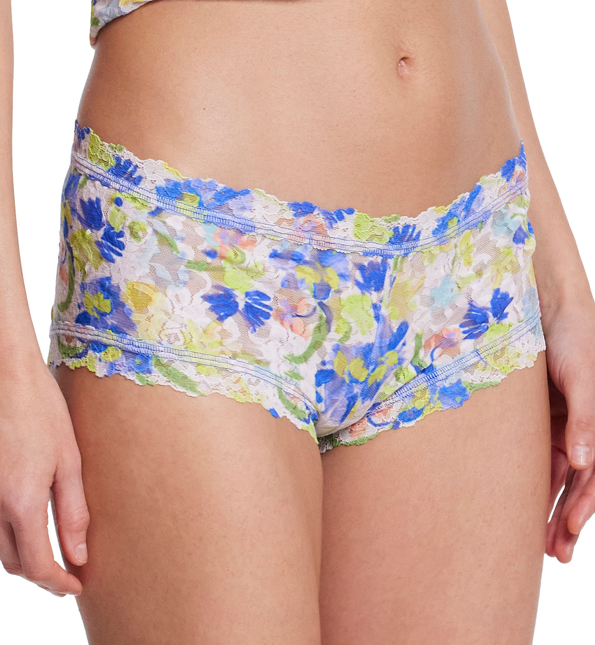 Hanky Panky Signature Lace Printed Boyshort (PR4812P),XS,Brush Strokes - Brush Strokes,XS