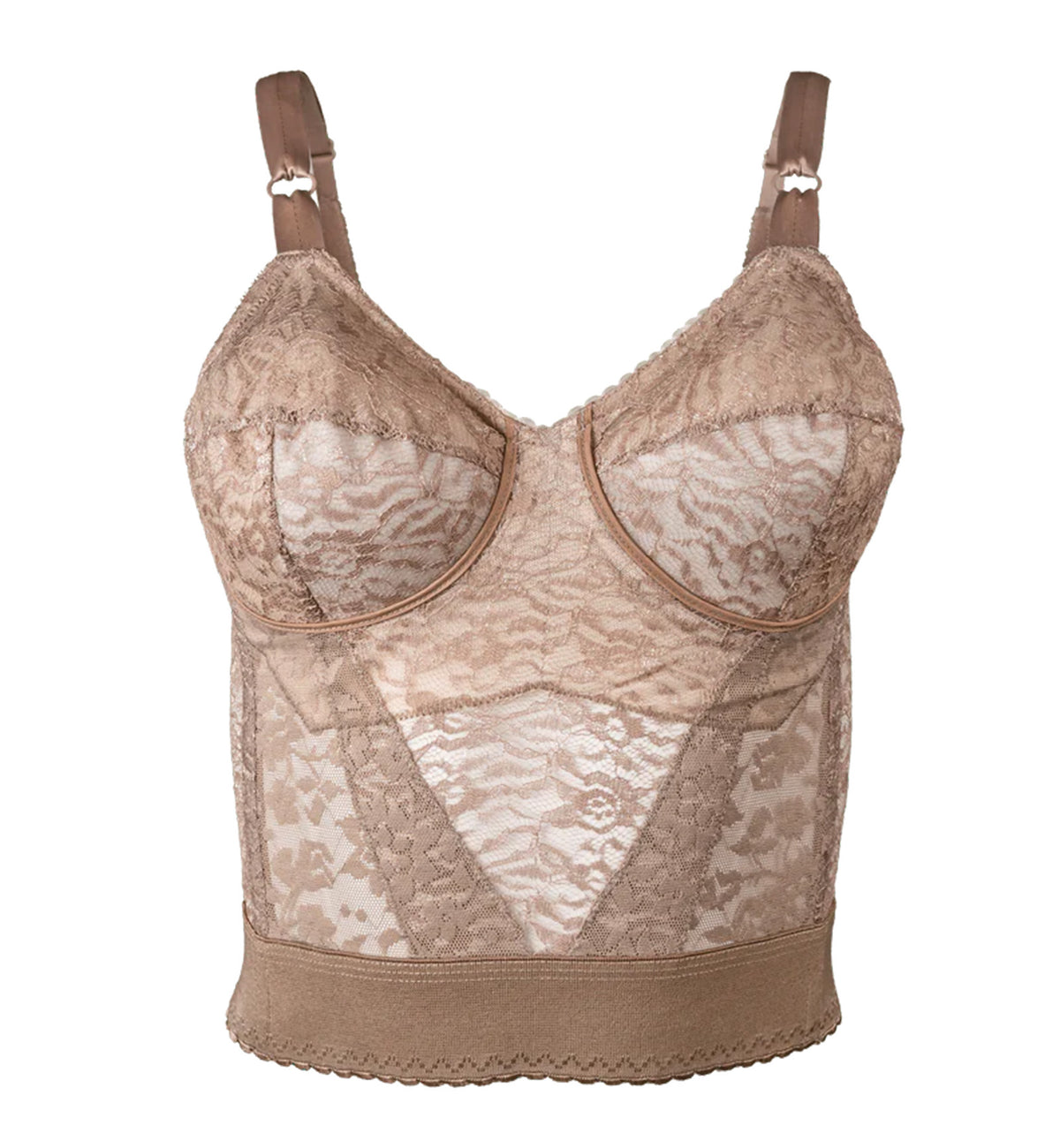 Rago Lacette Longline Wireless Expandable Cup Bra (2202),34D,Mocha - Mocha,34D