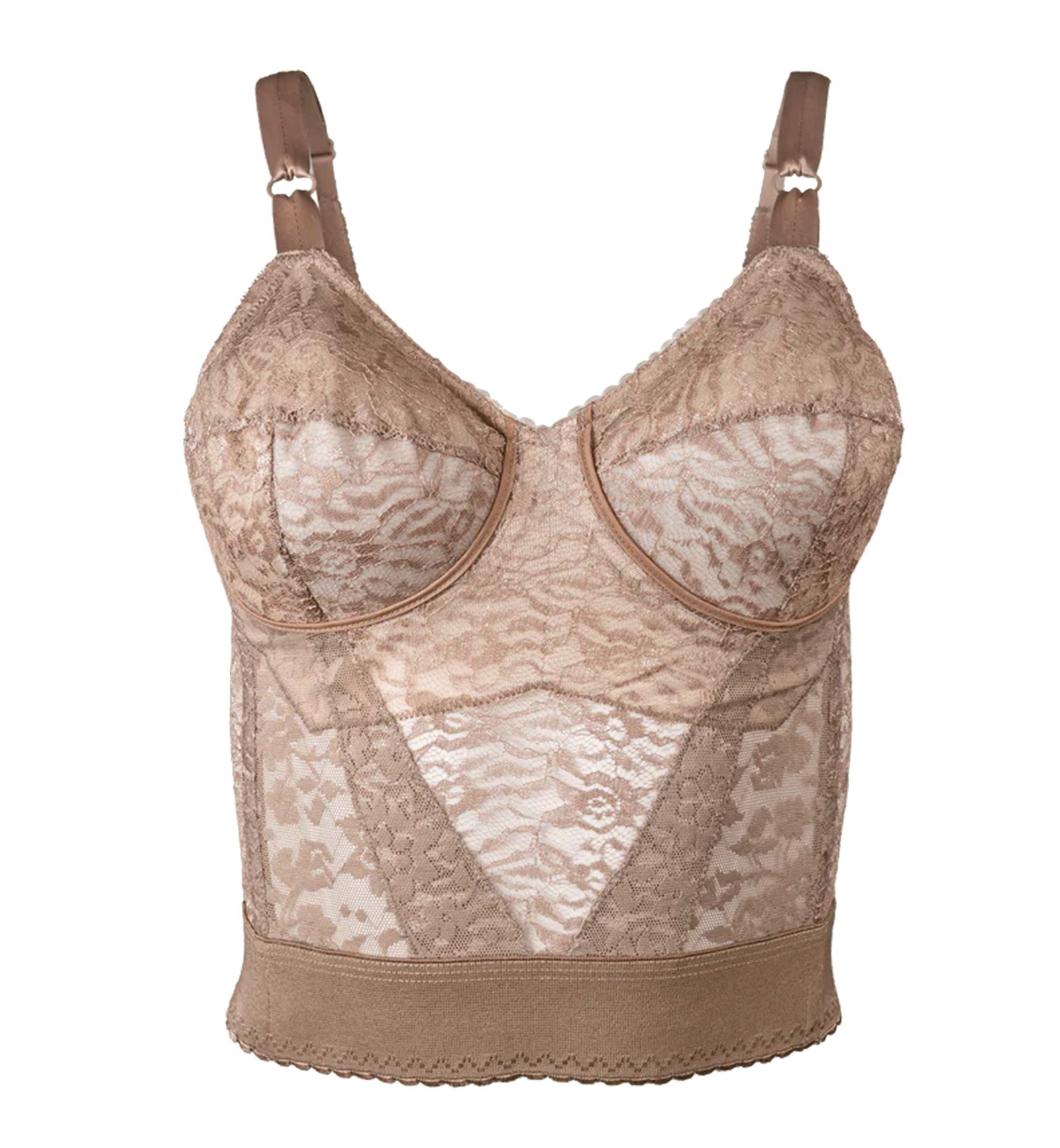 Rago Lacette Longline Wireless Expandable Cup Bra (2202),34D,Mocha - Mocha,34D