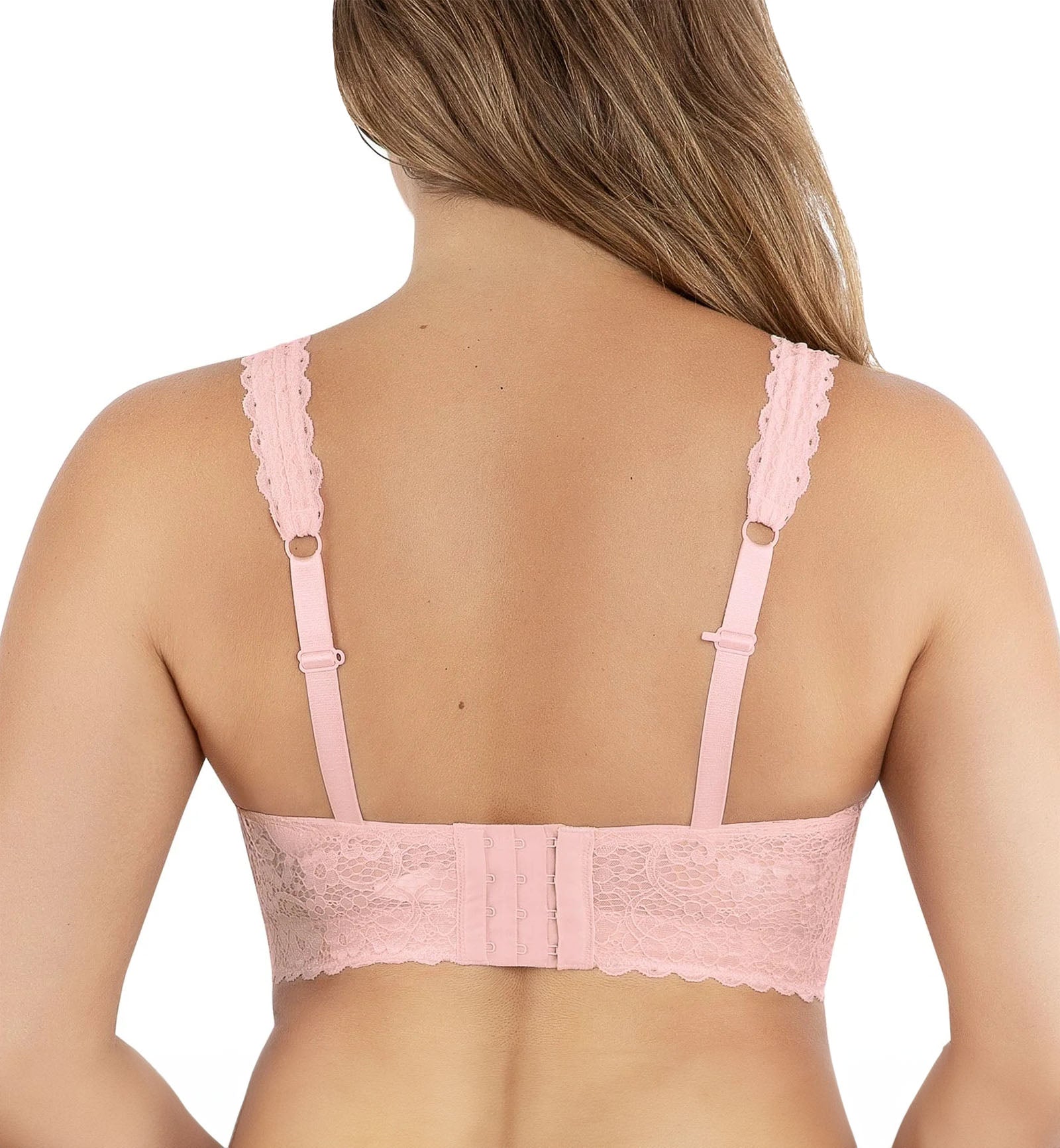 Parfait Adriana Banded Stretch Lace Wireless Bralette (P5482),32E,Petal Pink - Petal Pink,32E