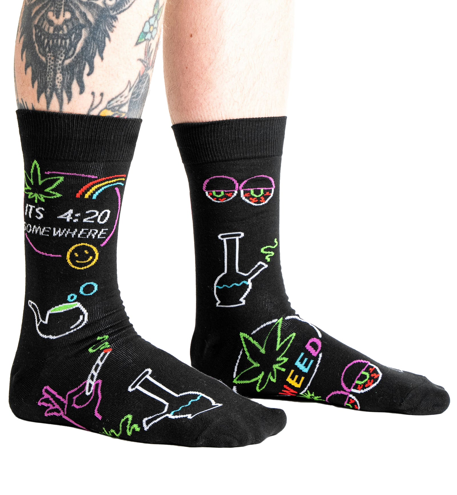 SOCK it to me Men's Crew Socks (MEF0663),It's 4:20 Somewhere - It's 4:20 Somewhere,One Size