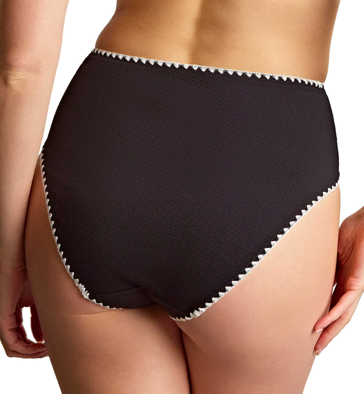 Panache High Waist Swim Brief (SW2035),10-Small,Aurora Black/White - Aurora Black/White,Small