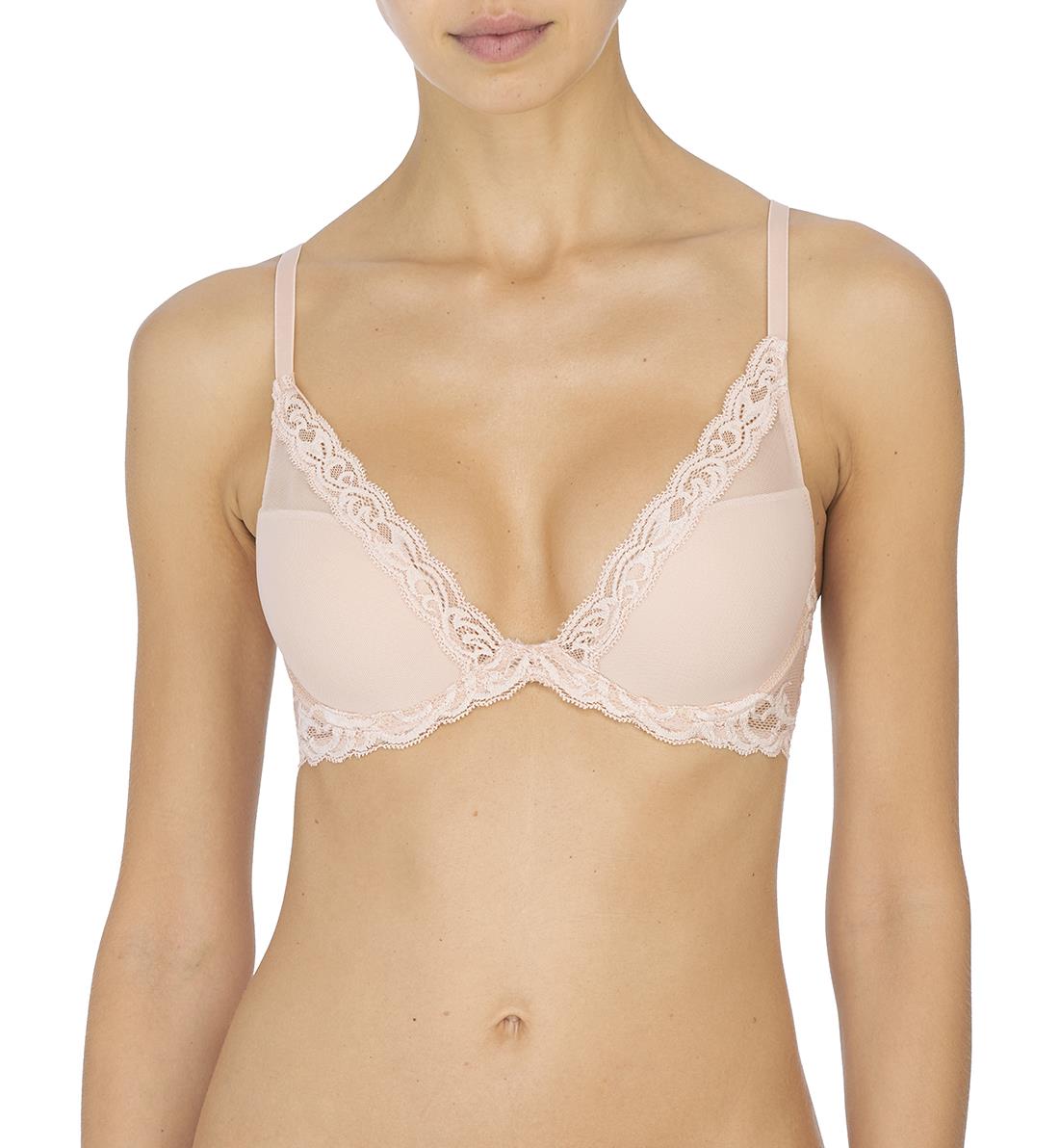 Natori Feathers Contour Plunge Underwire Bra (730023),30D,Cameo Rose - Cameo Rose,30D