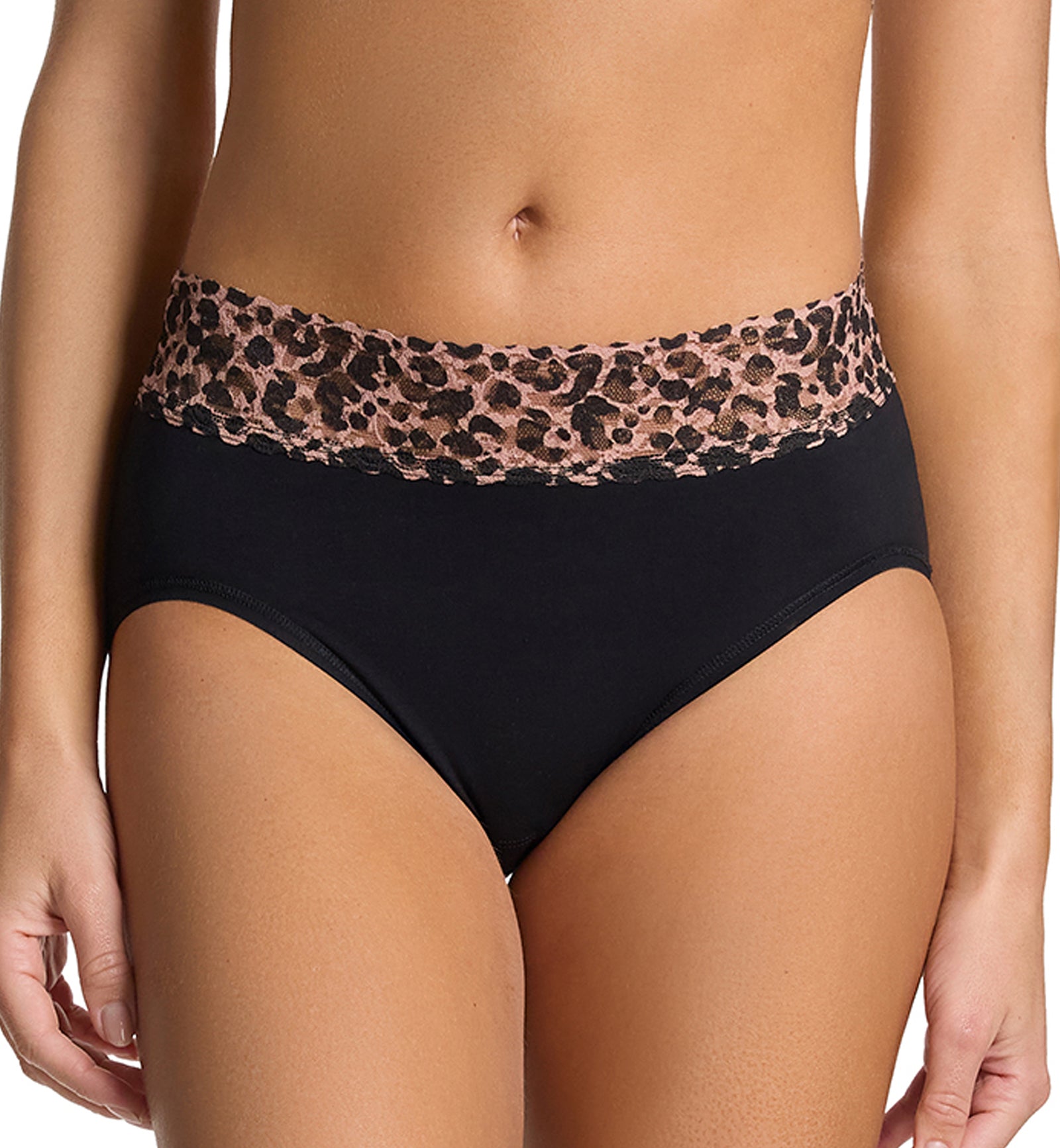 Hanky Panky Cotton-Spandex French Brief (892441),XS,Black/Walk On The Wild Side - Black/Walk On The Wild Side,XS