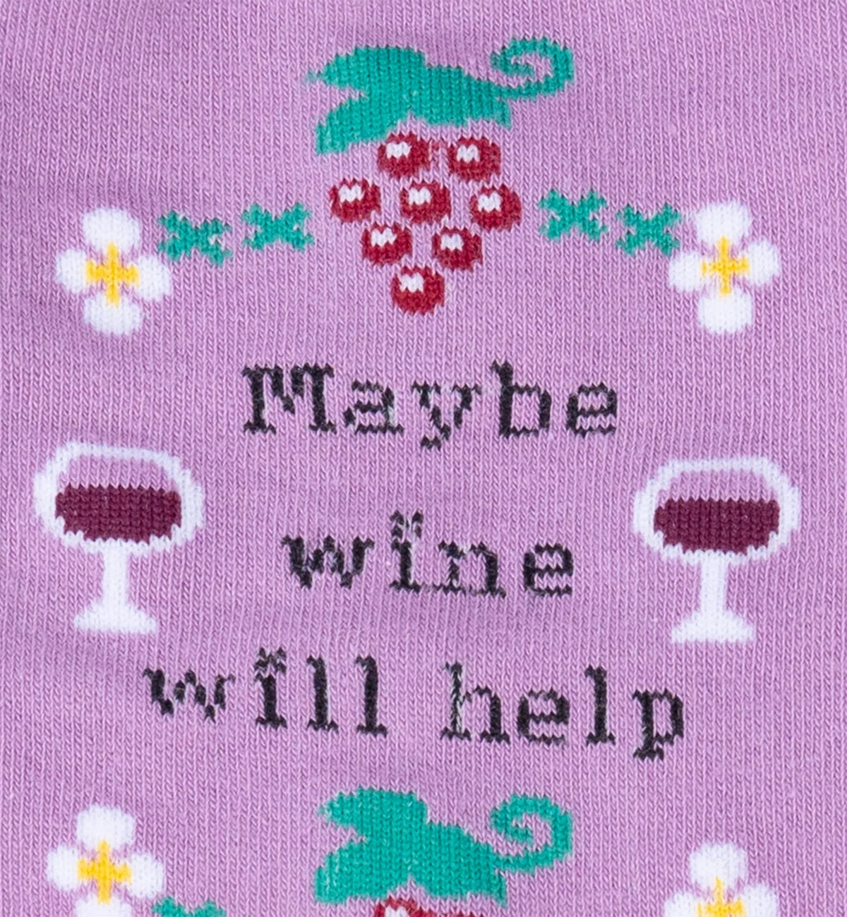 SOCK it to me Women's Crew Socks (W0444),Maybe Wine Will Help - Maybe Wine Will Help,One Size