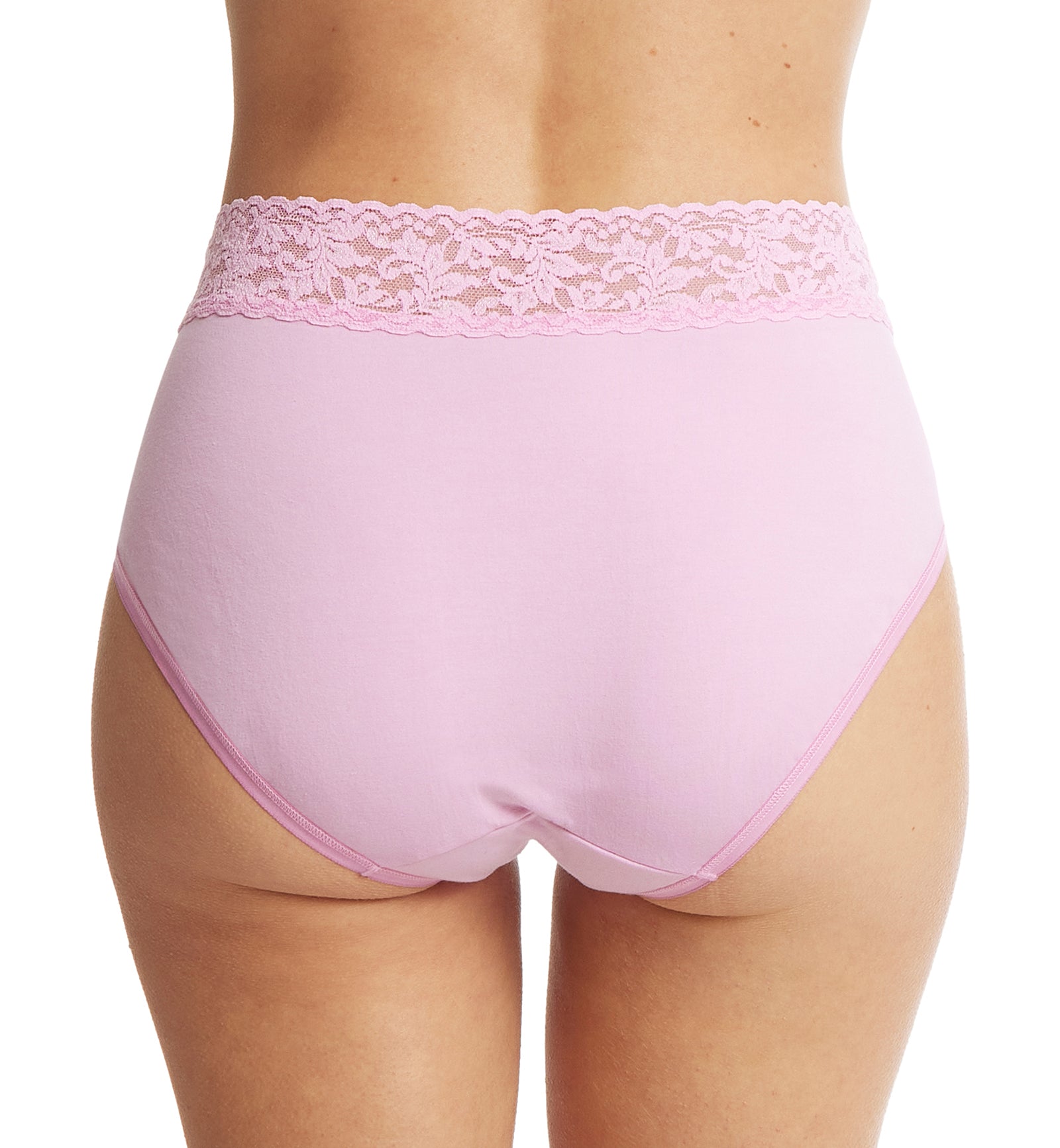 Hanky Panky Cotton French Brief with Lace (892461),Small,Lotus Flower - Lotus Flower,Small