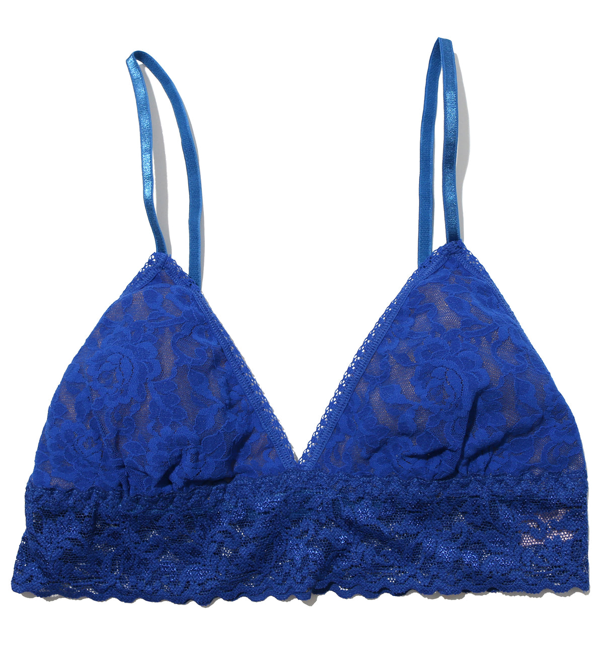 Hanky Panky Signature Lace Padded Triangle Bralette (487004),XS,Cobalt - Cobalt,XS