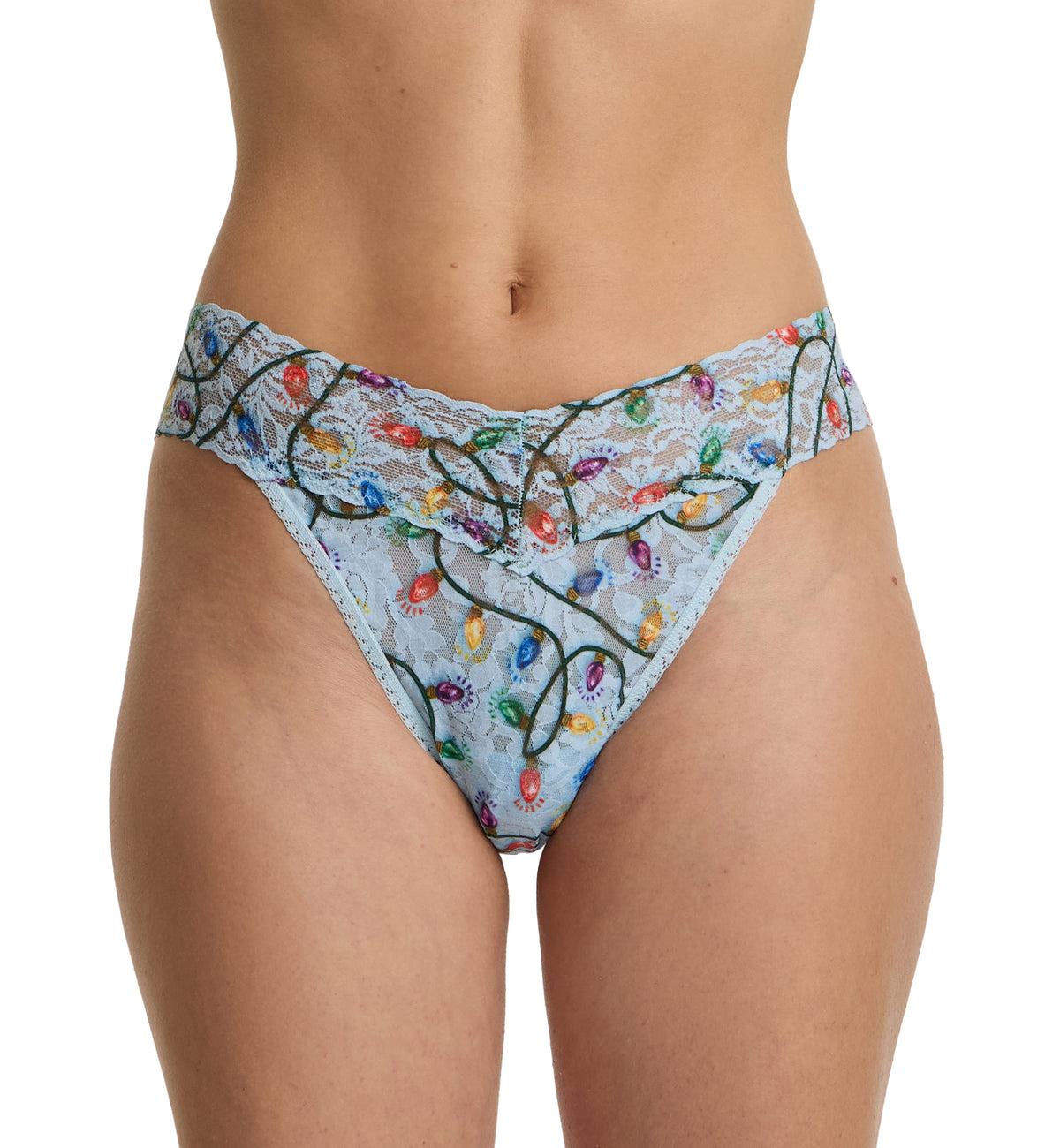 Hanky Panky Signature Lace Printed Original Rise Thong (PR4811P),Decked Out - Decked Out,One Size