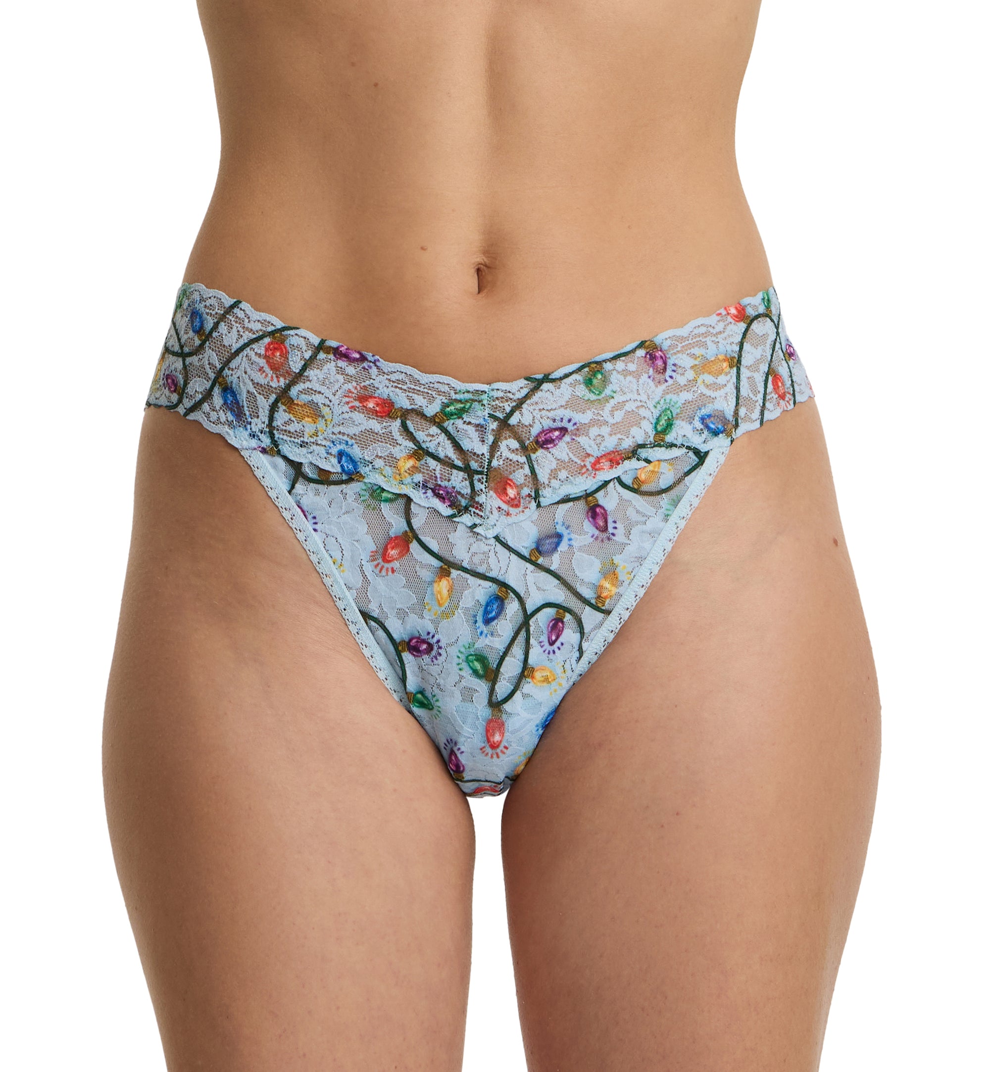 Hanky Panky Signature Lace Printed Original Rise Thong (PR4811P),Decked Out - Decked Out,One Size