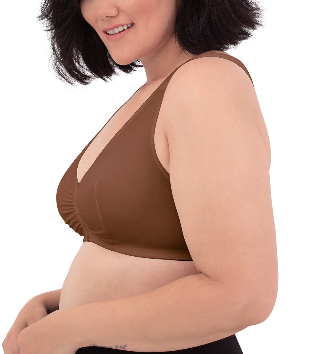 Leading Lady Meryl Cotton Front Closure Bra (110),34C/D/DD,Mocha Nude - Mocha Nude,34C/D/DD