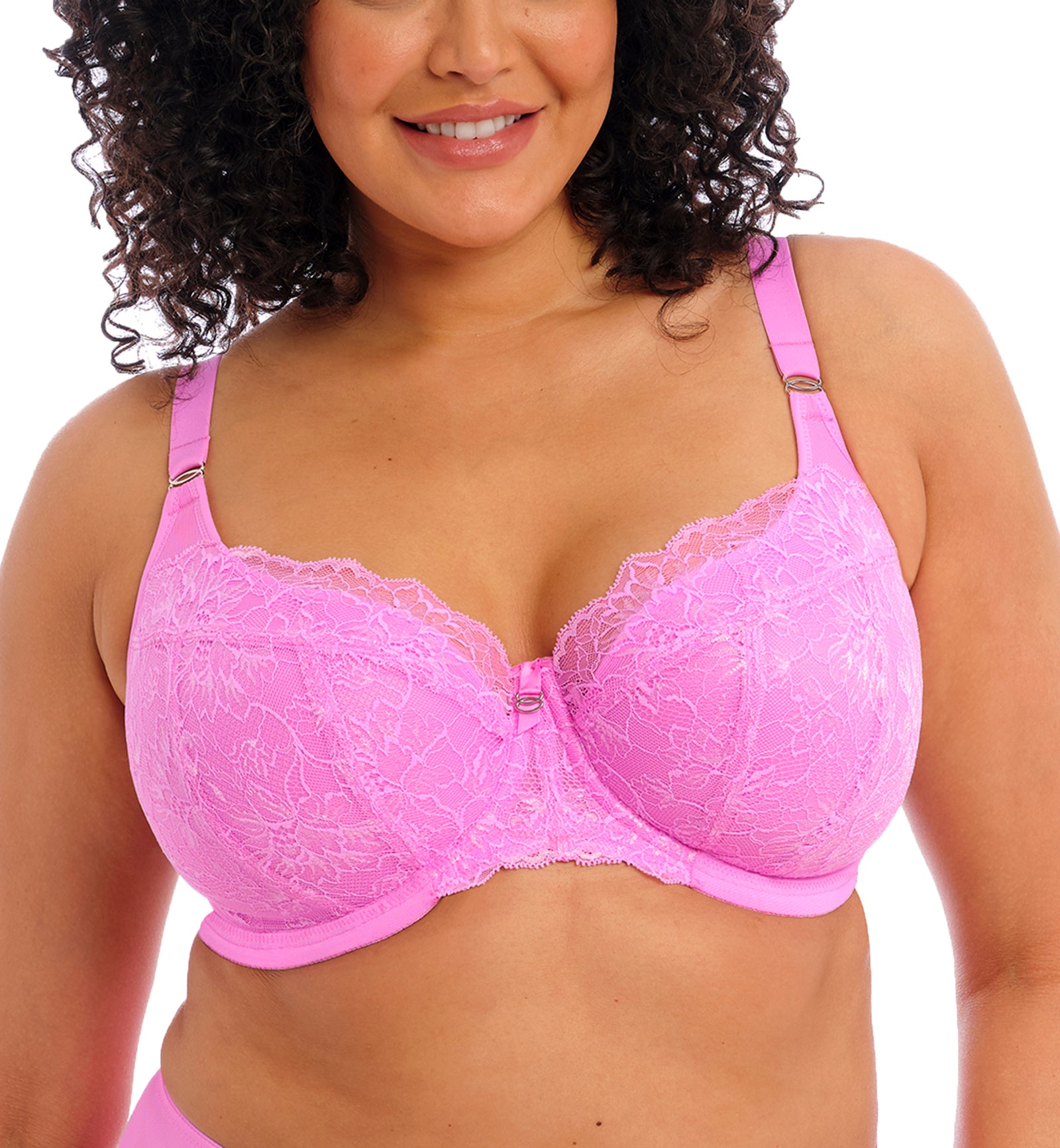 Elomi Brianna Padded Half Cup Underwire Bra (8081),32GG,Very Pink - Very Pink,32GG
