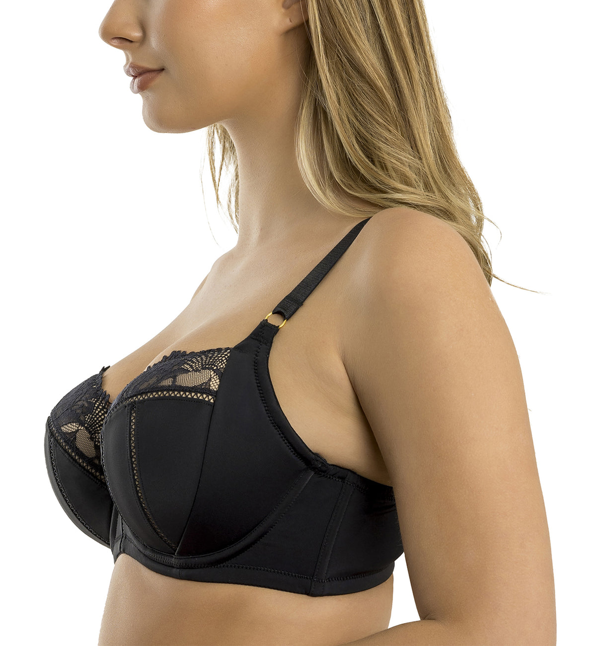Parfait Charlene Padded Balconette Underwire Bra (P5000),32D,Black - Black,32D