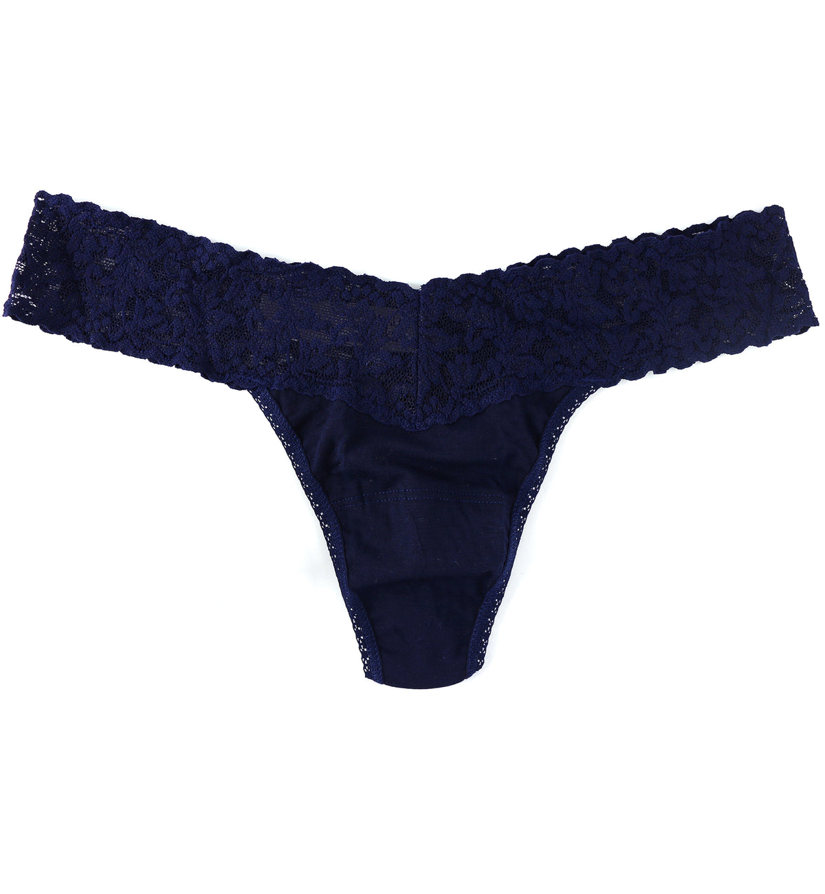 Hanky Panky Cotton Low Rise Thong (891581P),Navy - Navy,One Size