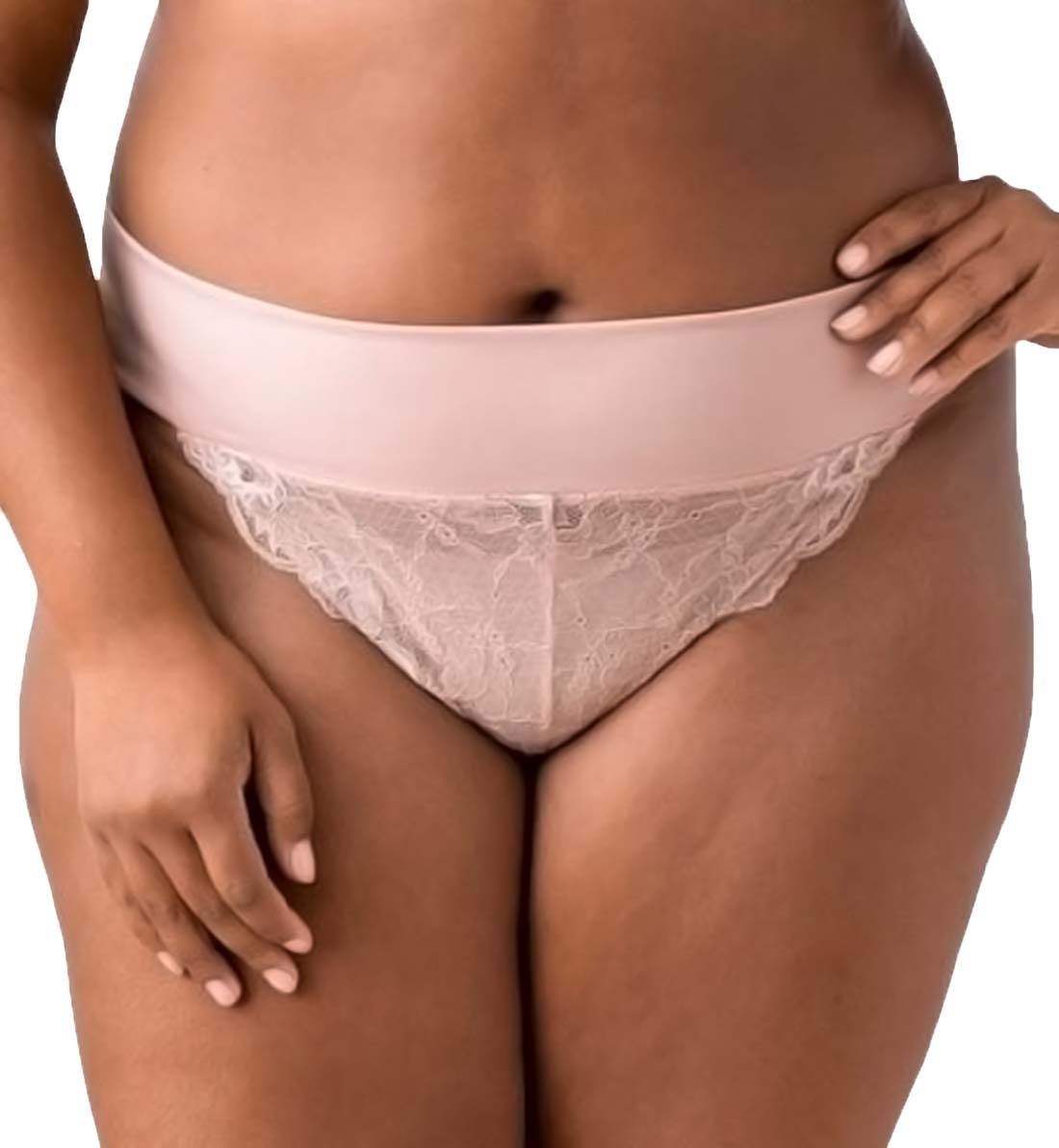 Elila Mid Rise Lace Tanga Panty (3903),Medium,Dusty Rose - Dusty Rose,Medium