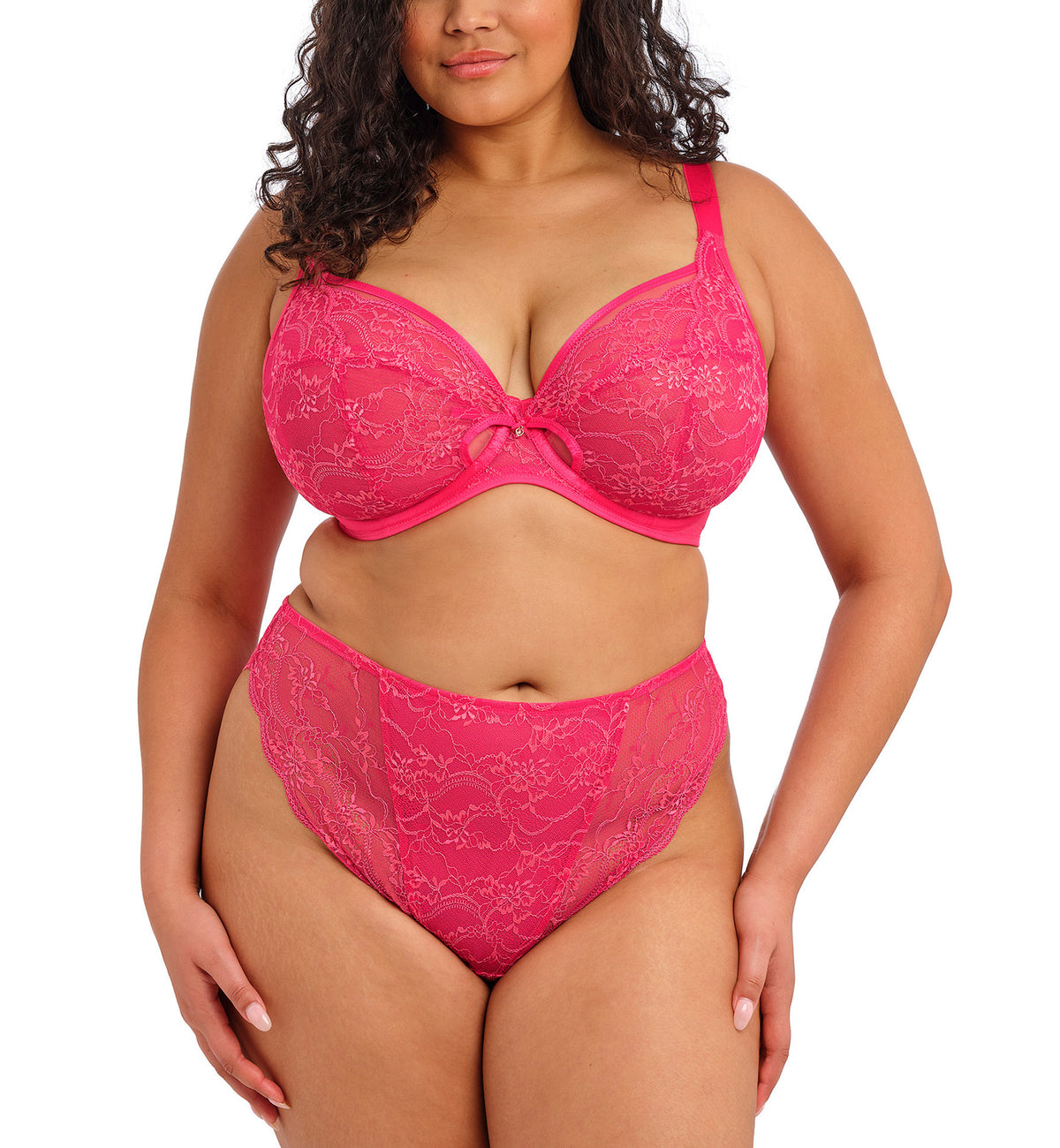 Elomi Darcie Plunge Underwire Bra (302902),32GG,Azalea - Azalea,32GG