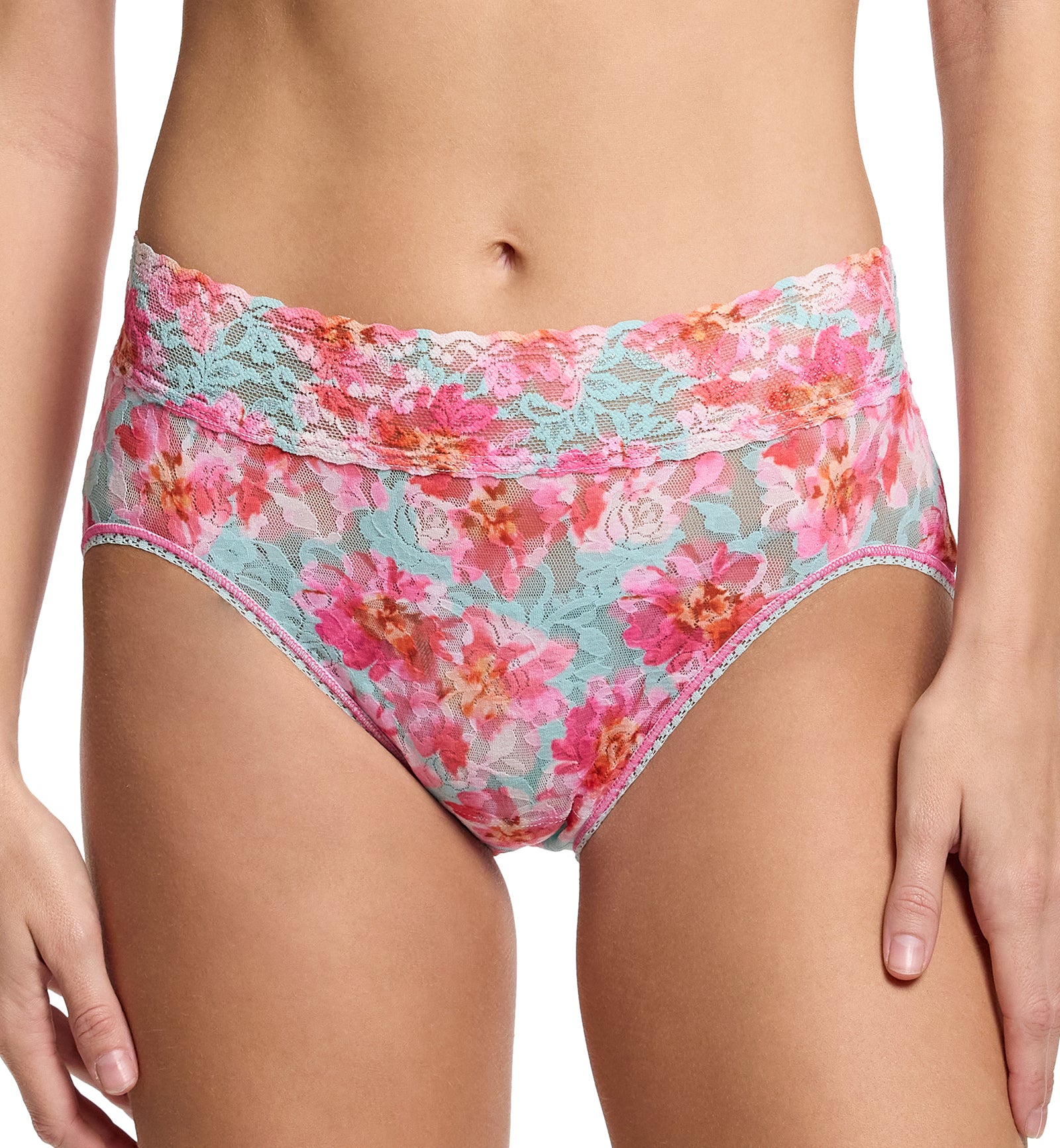 Hanky Panky Signature Lace Printed French Brief (PR461),Small,First Bloom - First Bloom,Small
