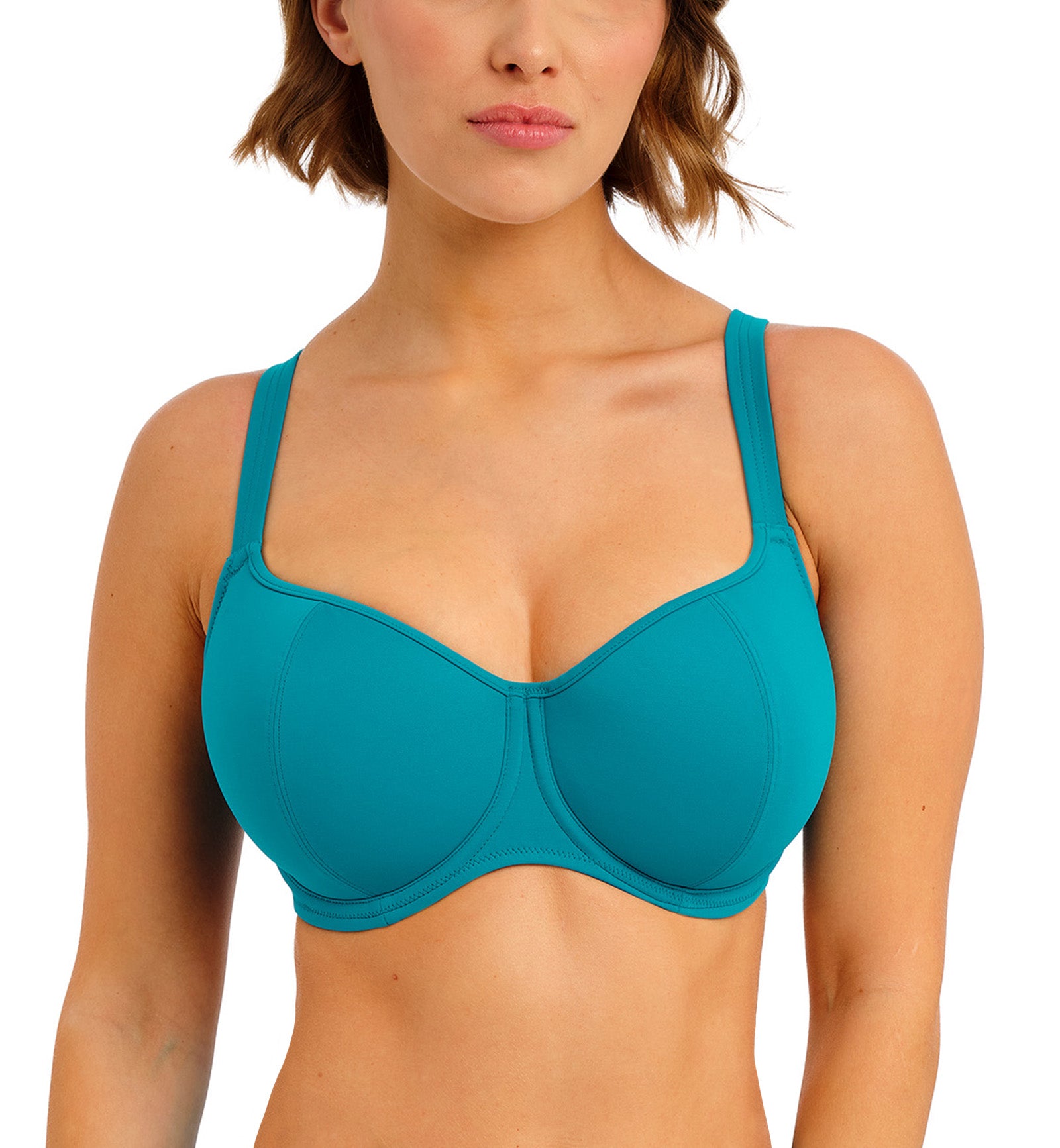 Freya Jewel Cove Sweetheart Padded Underwire Bikini Top (7231),30D,Plain Moonstone - Plain Moonstone,30D