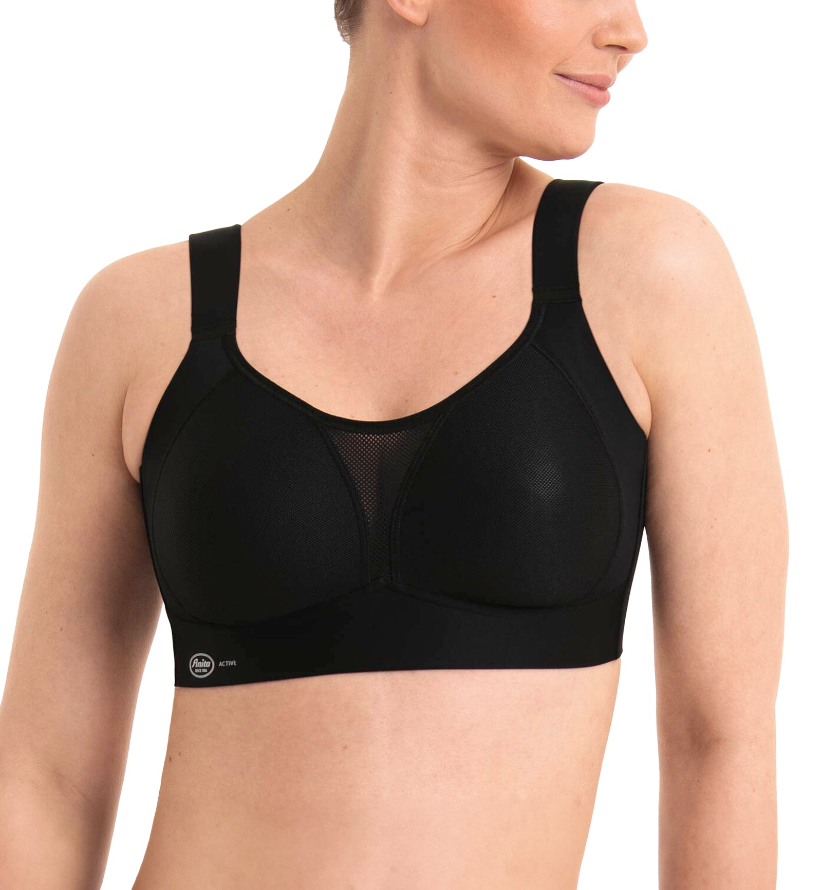 Anita Smart Control Firm Support Wireless Sports Bra (5530),32C,Black - Black,32C